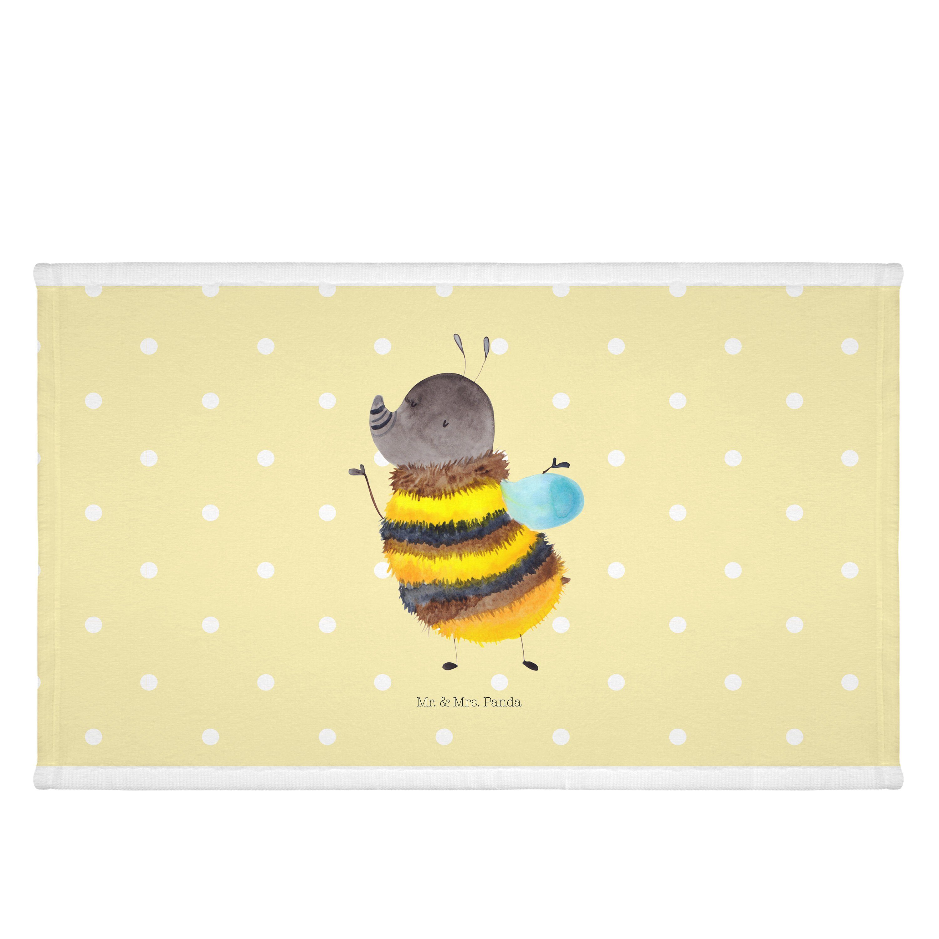 Mr. & Mrs. Panda Handtuch Hummel flauschig - Gelb Pastell - Geschenk, Reisehandtuch, Tiermotive, (1-St)