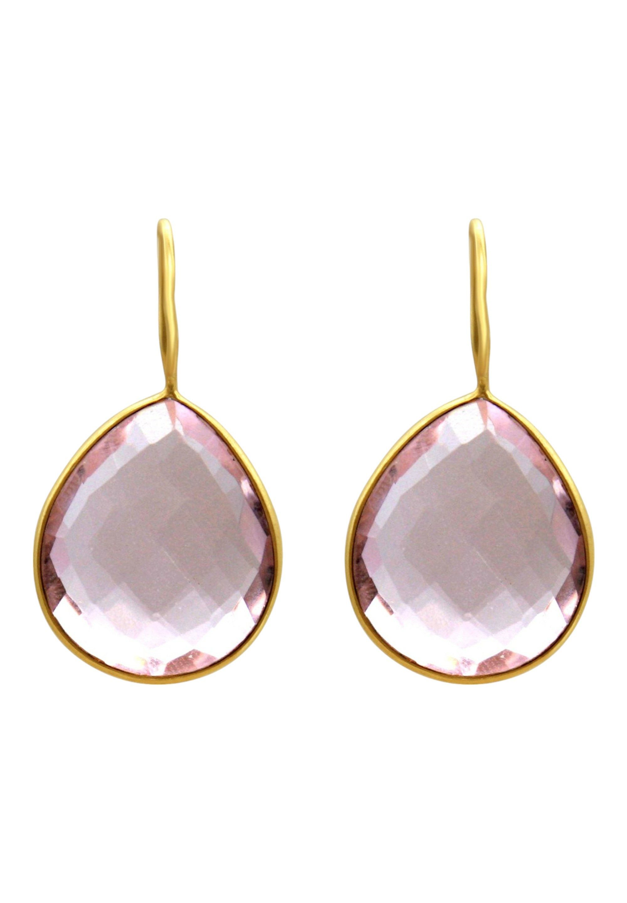 Paar Ohrhänger Rosa Onyx Tropfen - CANDY