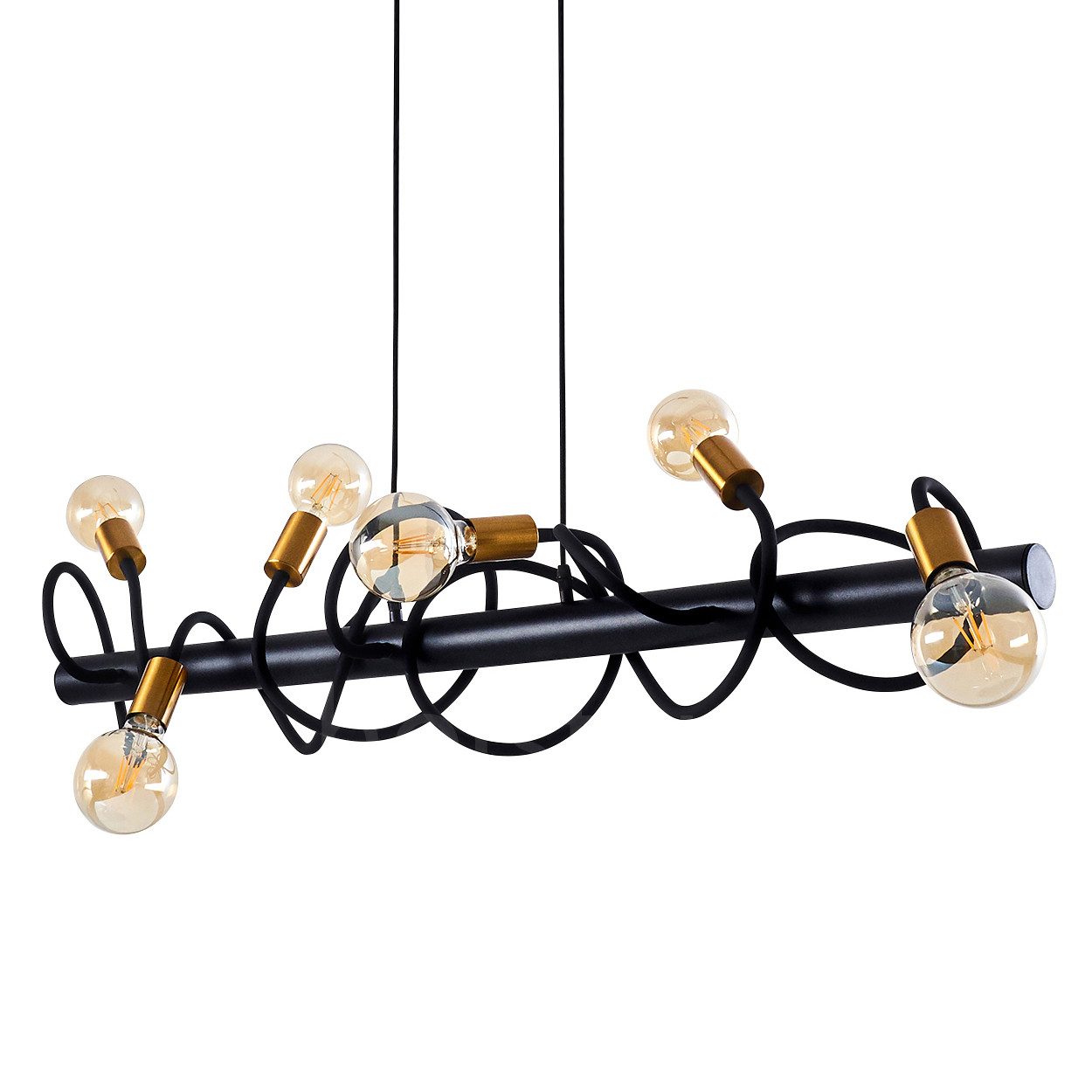 hofstein Pendelleuchte »Sterpo« aus Metall in Schwarz/Gold, ohne Leuchtmittel, E27, Pendellampe, wechselndes Design durch verstellbare Leuchtköpfe. € 129,99