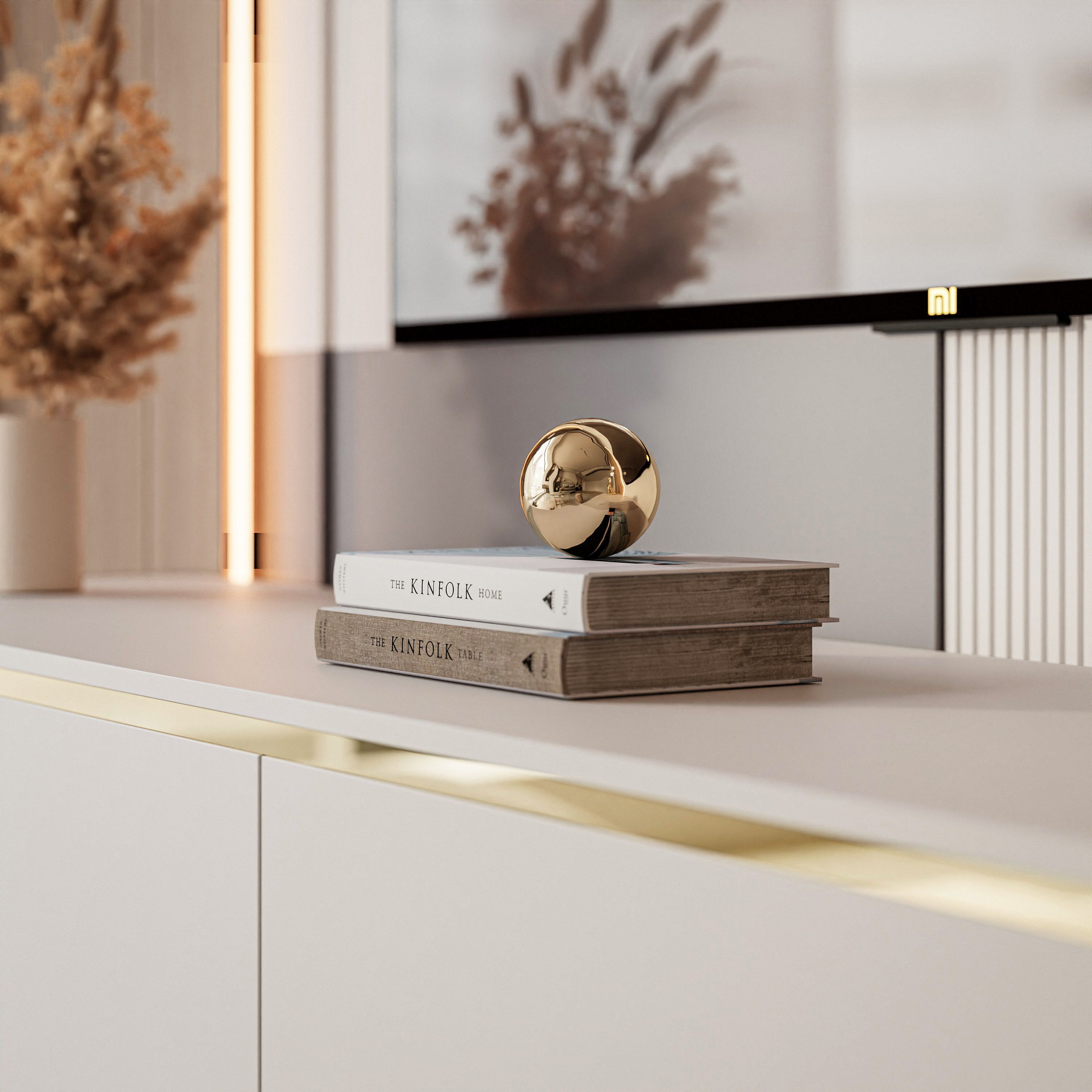 Lookway Wohnwand hängende AURORA Kaschmir mit LED, Fronten in Matt, Breite: 180 cm, Höhe 32 cm, Tiefe: 40 cm – Bild 5 von 5