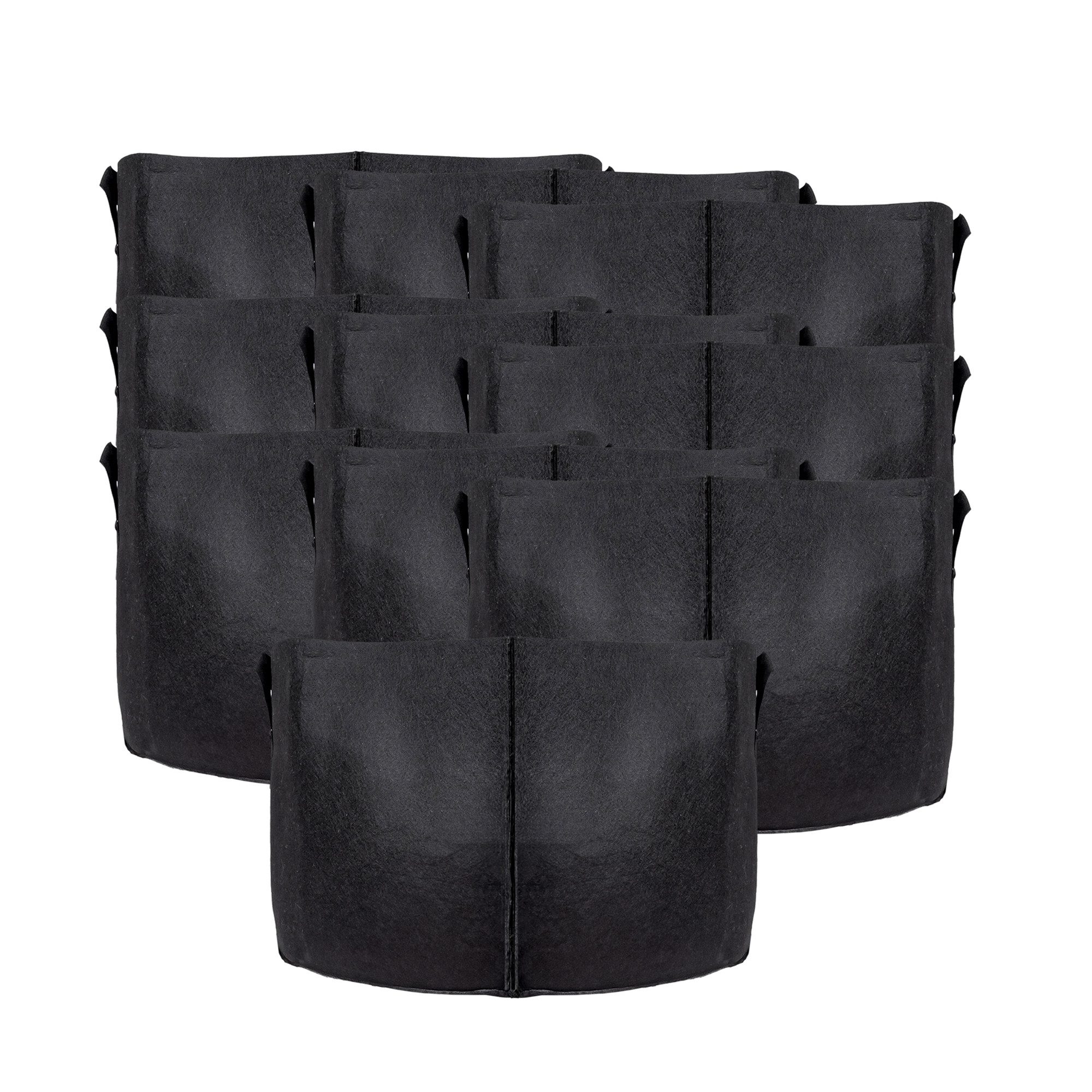 Intirilife Pflanzkübel (10x Vlies Pflanzsack in 56 Liter - 15 Gallon - 50 x 30 cm, 10 St), Pflanzen Übertopf aus Vliesstoff Blumentopf Pflansack Gefäß Griffe