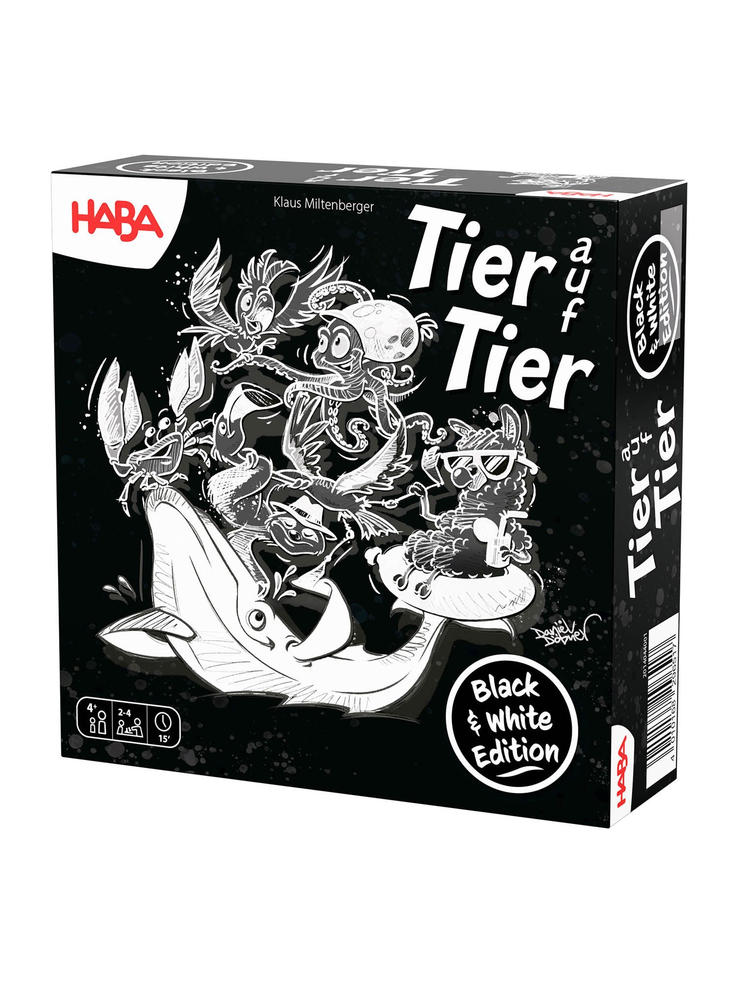 Haba Spiel Tier auf Tier - Black Edition, Gesellschaftsspiel, Brettspiel, Familienspiel
