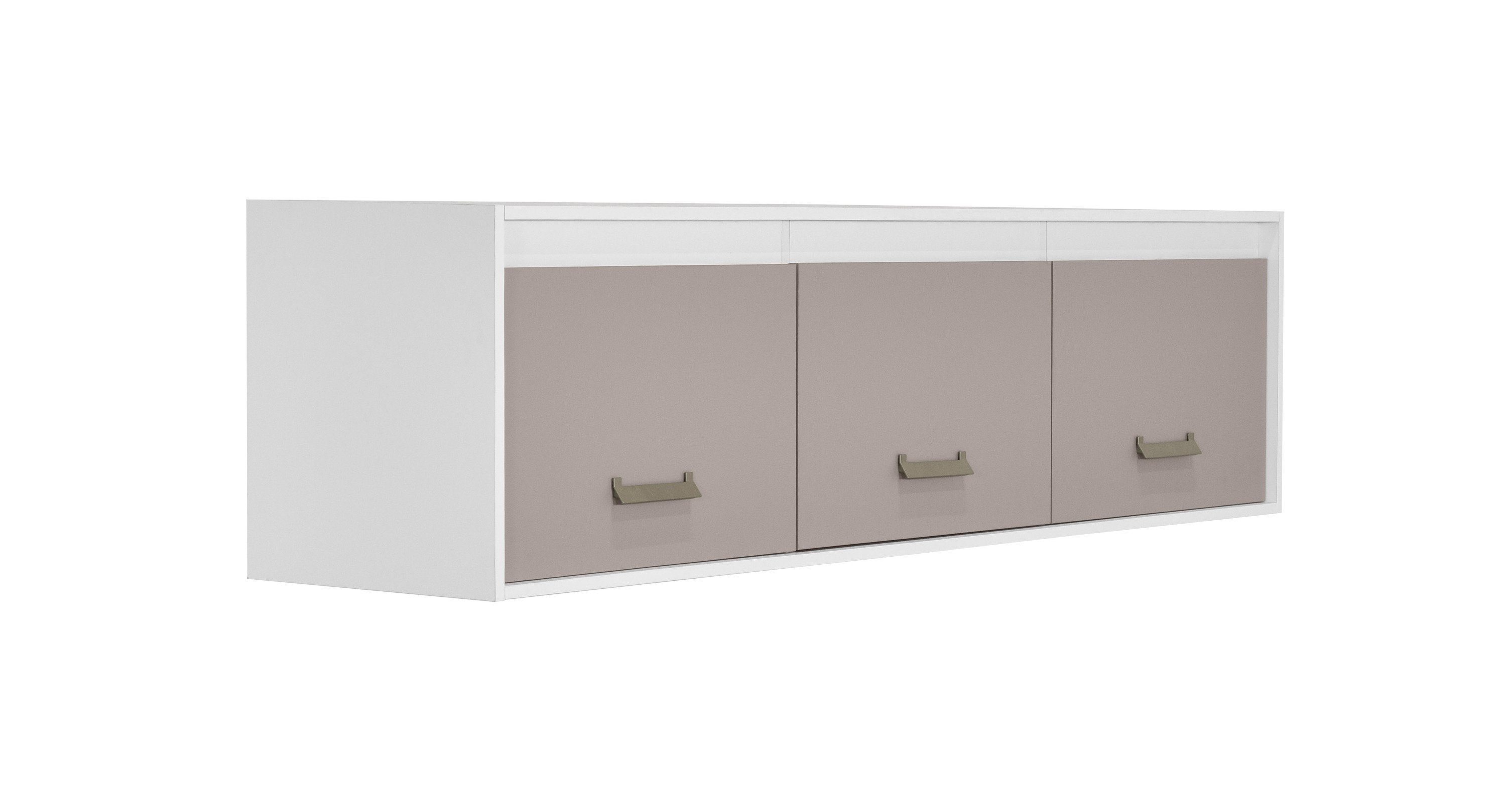 | HYPE Türen Fächern weiß/beige, und geschlossenen 206x42x50 Rooms 3 mit weiß/beige Hängeschrank KINDER 3 weiß/beige Raumteiler