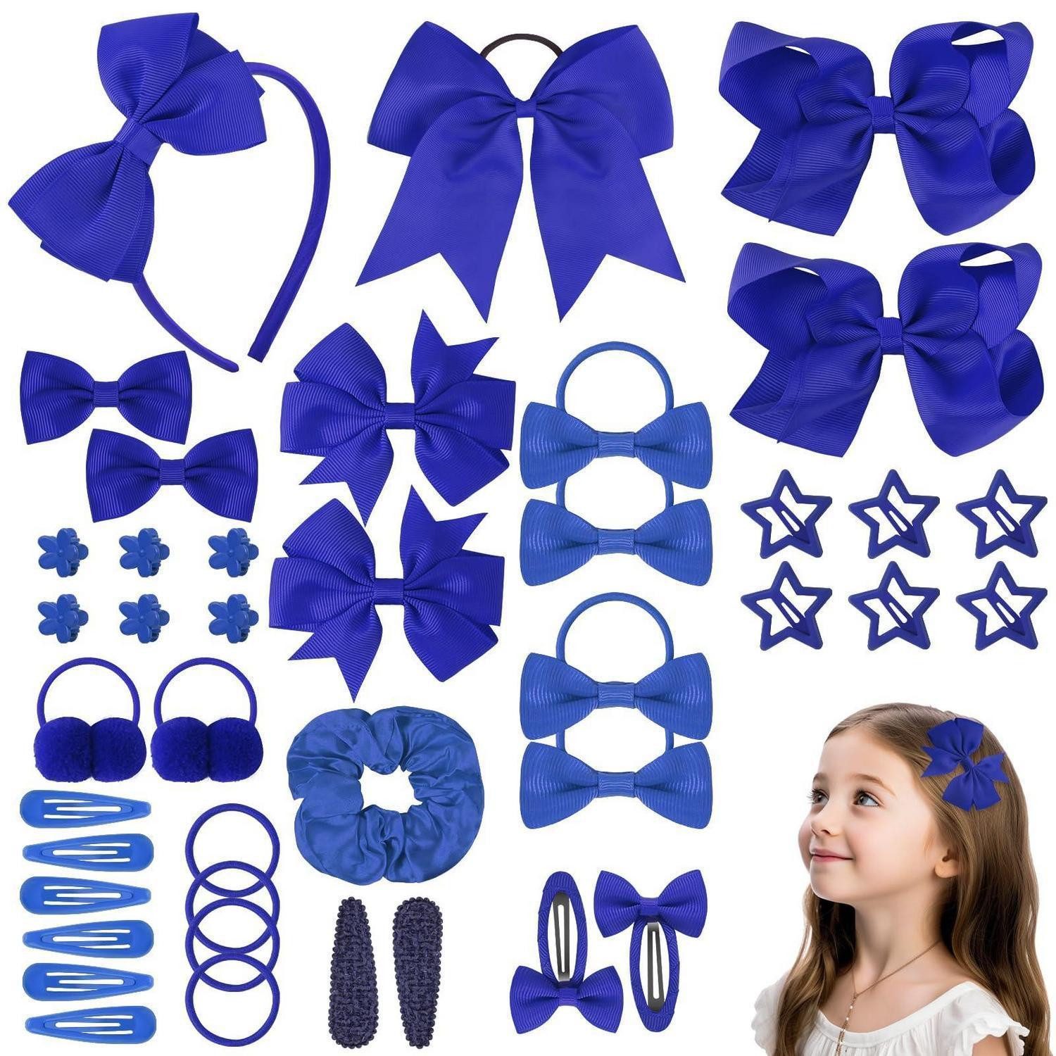 LuxusKollektion Haarstyling-Set Haarschmuck Set Mädchen 77pcs Königsblau