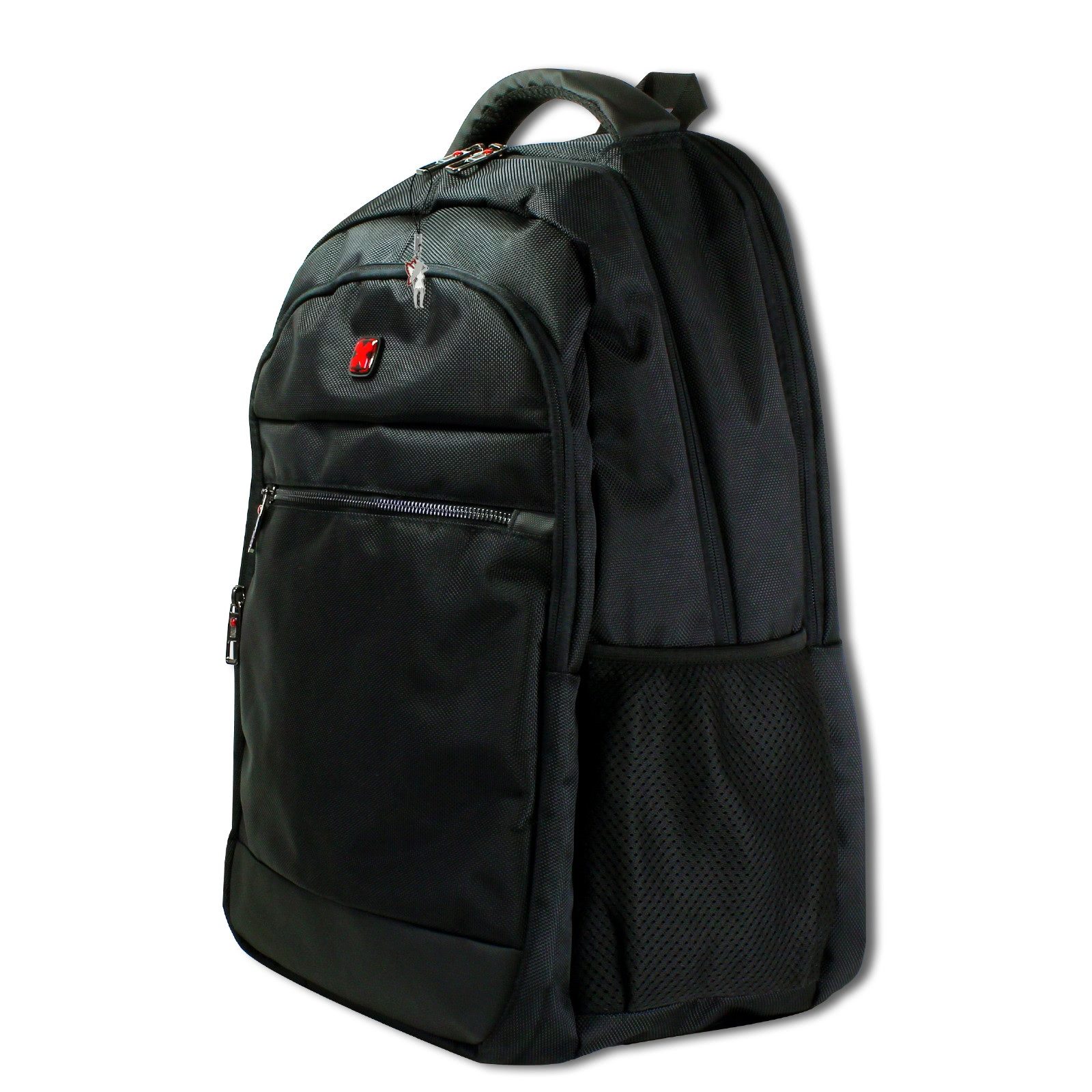 Travel N Meet Reisetasche Travel N Meet Laptoprucksack Polyester (Businessrucksack), Herren Business-, Freizeitrucksack Polyester, schwarz ca. 48cm hoch