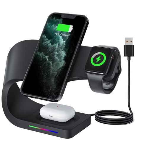 CALIYO 3 in 1 Wireless Charger, Induktive Ladestation Kabelloses Ladegerät Wireless Charger
