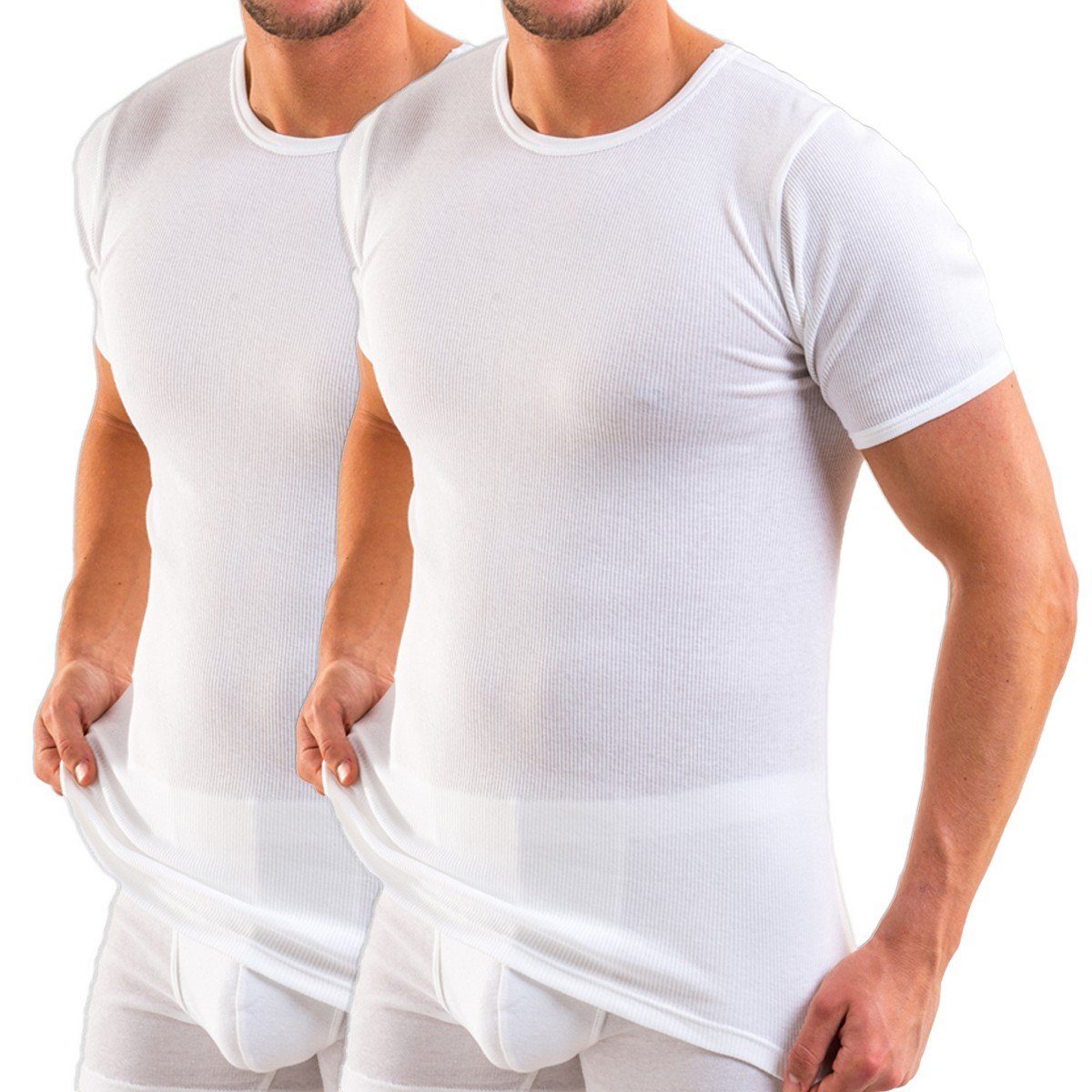 HERMKO Unterziehshirt 3848 Herren Bio kurzarm Shirt Doppelripp 2er Pack günstig online kaufen