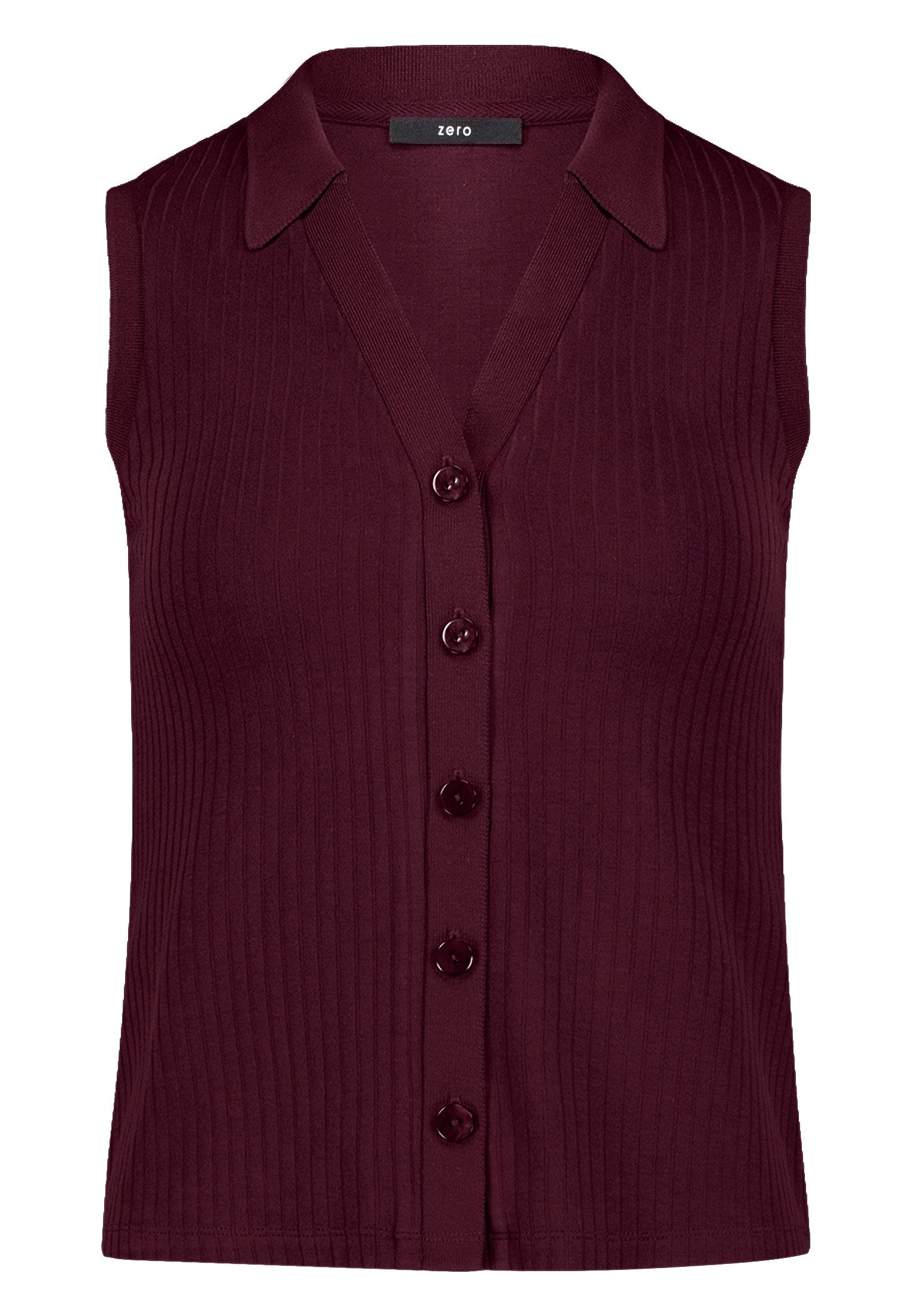 Zero T-Shirt Damen mit Kragen (1-tlg) Gerippt