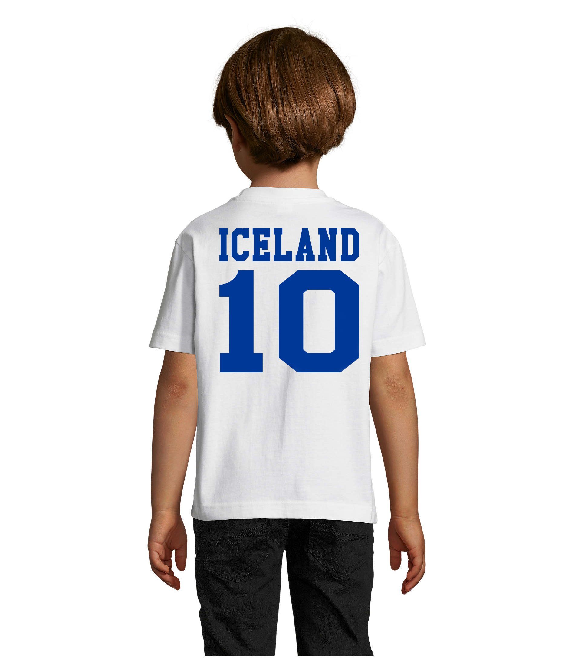 Blondie & T-Shirt Trikot Kinder Blau/Weiss Iceland Brownie WM Meister Sport Island Handball Fußball EM