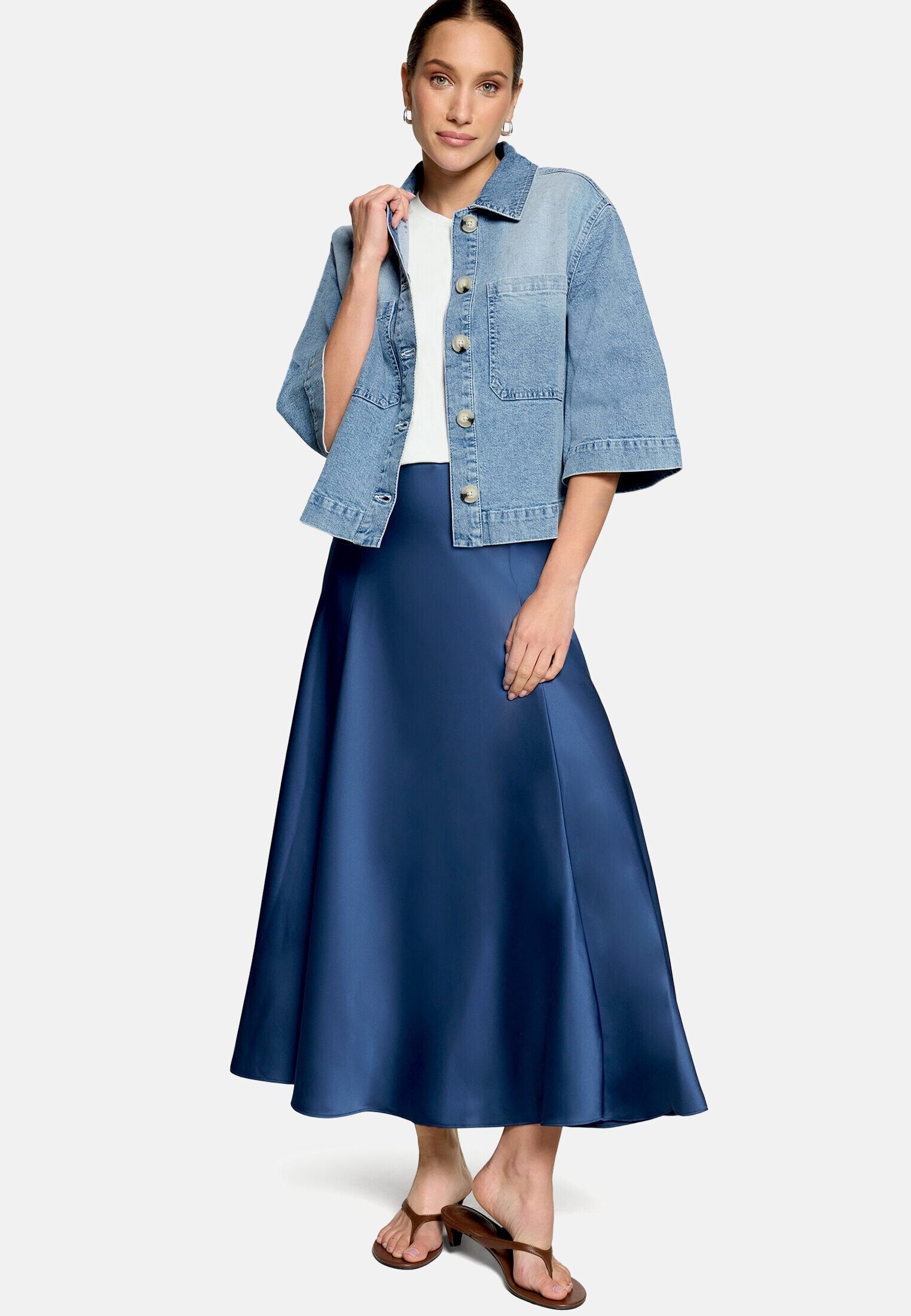 Zero Jackenblazer Damen im Jeans-Look Material.