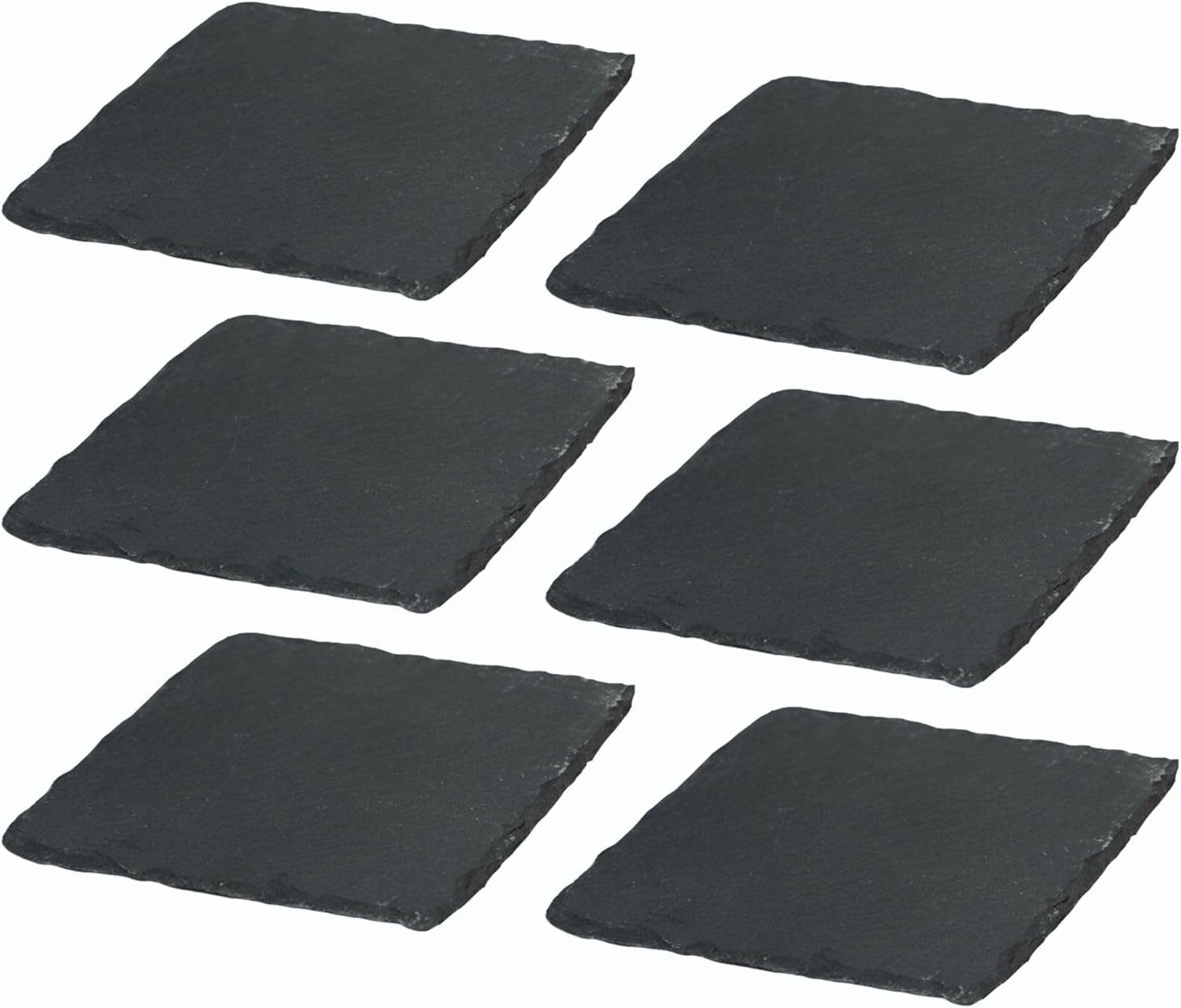 Novaliv Servierplatte 4041041692461-6xStuck, (1-tlg), 6x Schieferplatten I quadratisch I 10x10x0,5 cm I Sushi Servierplatten