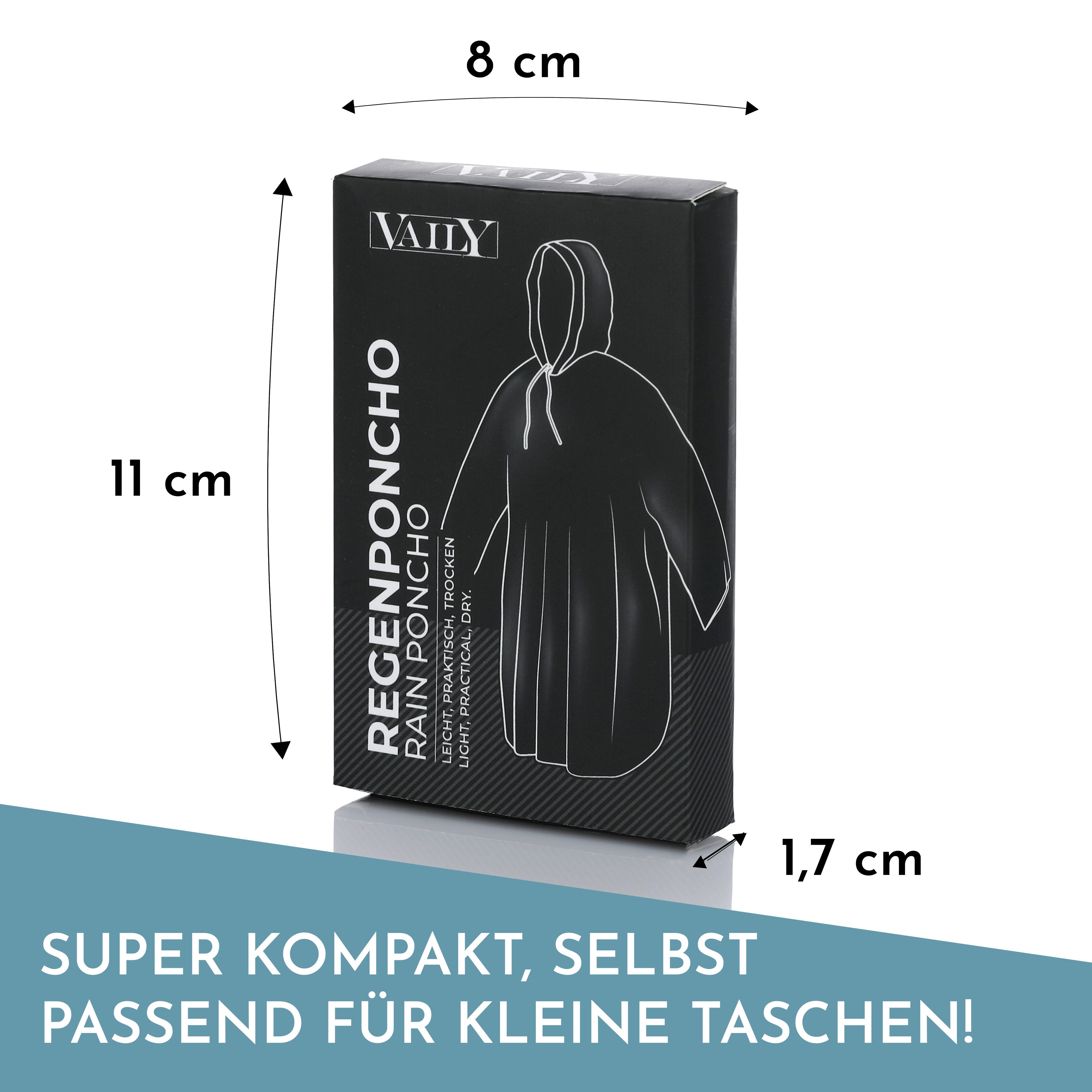 Vaily Regenponcho Einweg-Regenjacke 8er Pack Transparentes Regencape mit Kapuze (8-St) Einheitsgröße