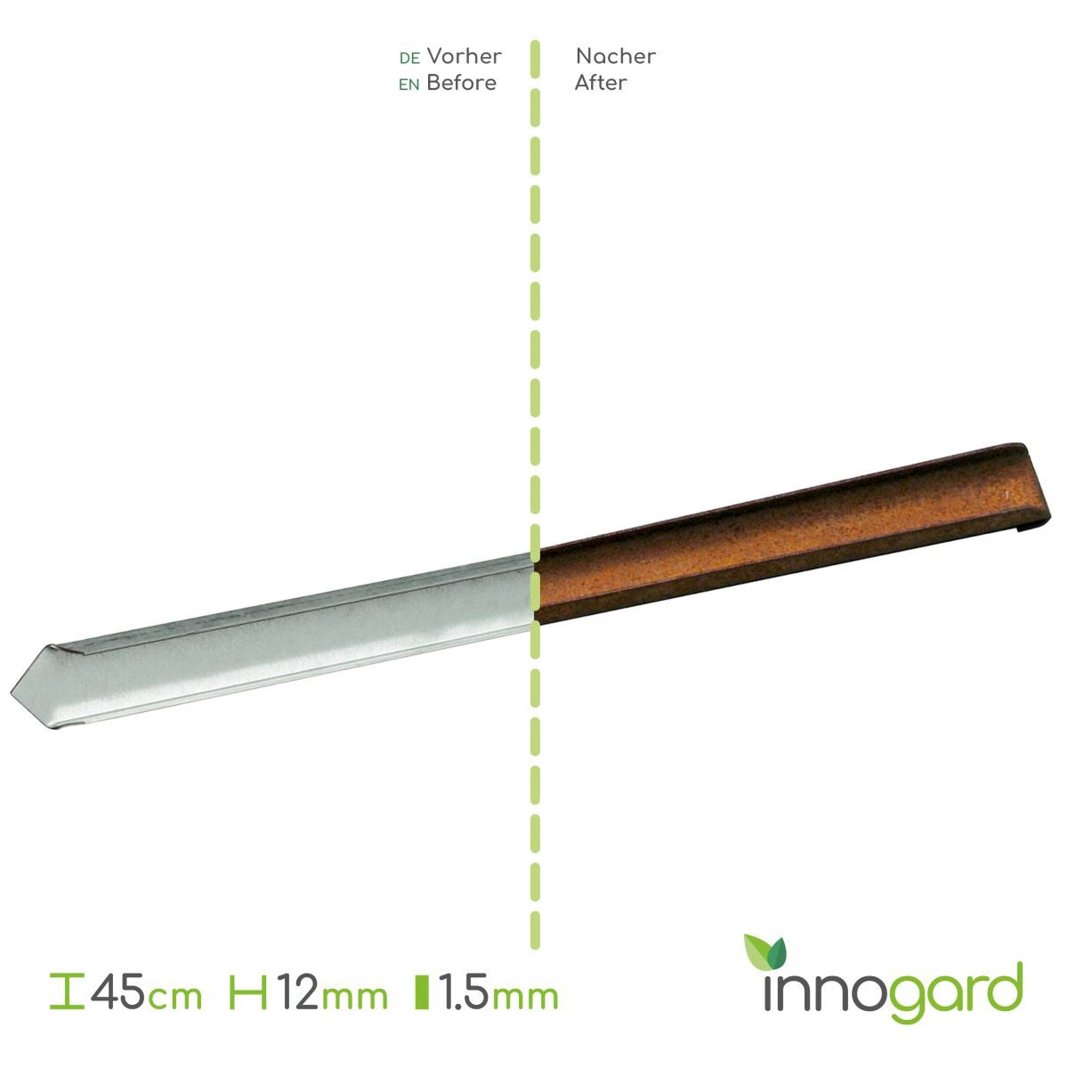 innogard Bodenanker innogard Erdanker 10 Stück schmal für Rasenkantenband Corten