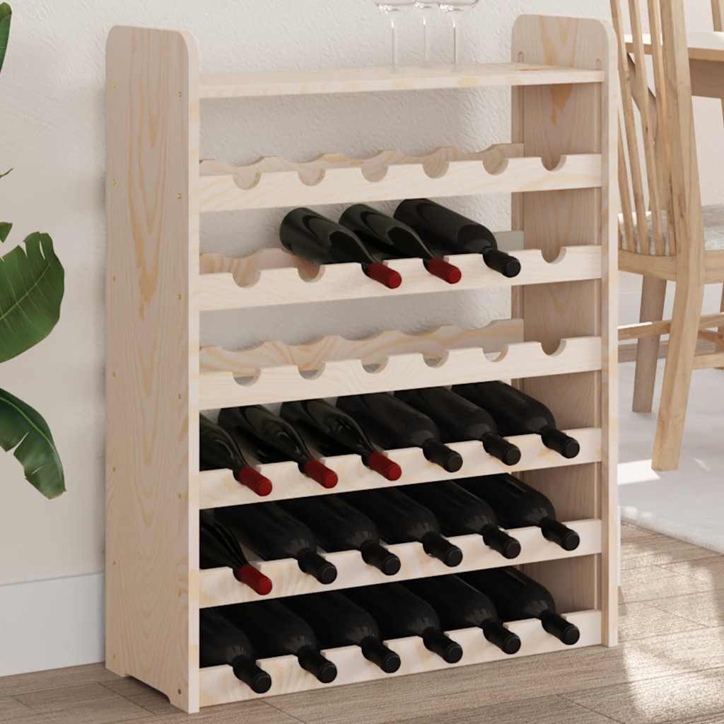vidaXL Weinregal Weinregal mit Oberplatte 67,5x25x87 cm Massivholz Kiefer, 1-tlg.