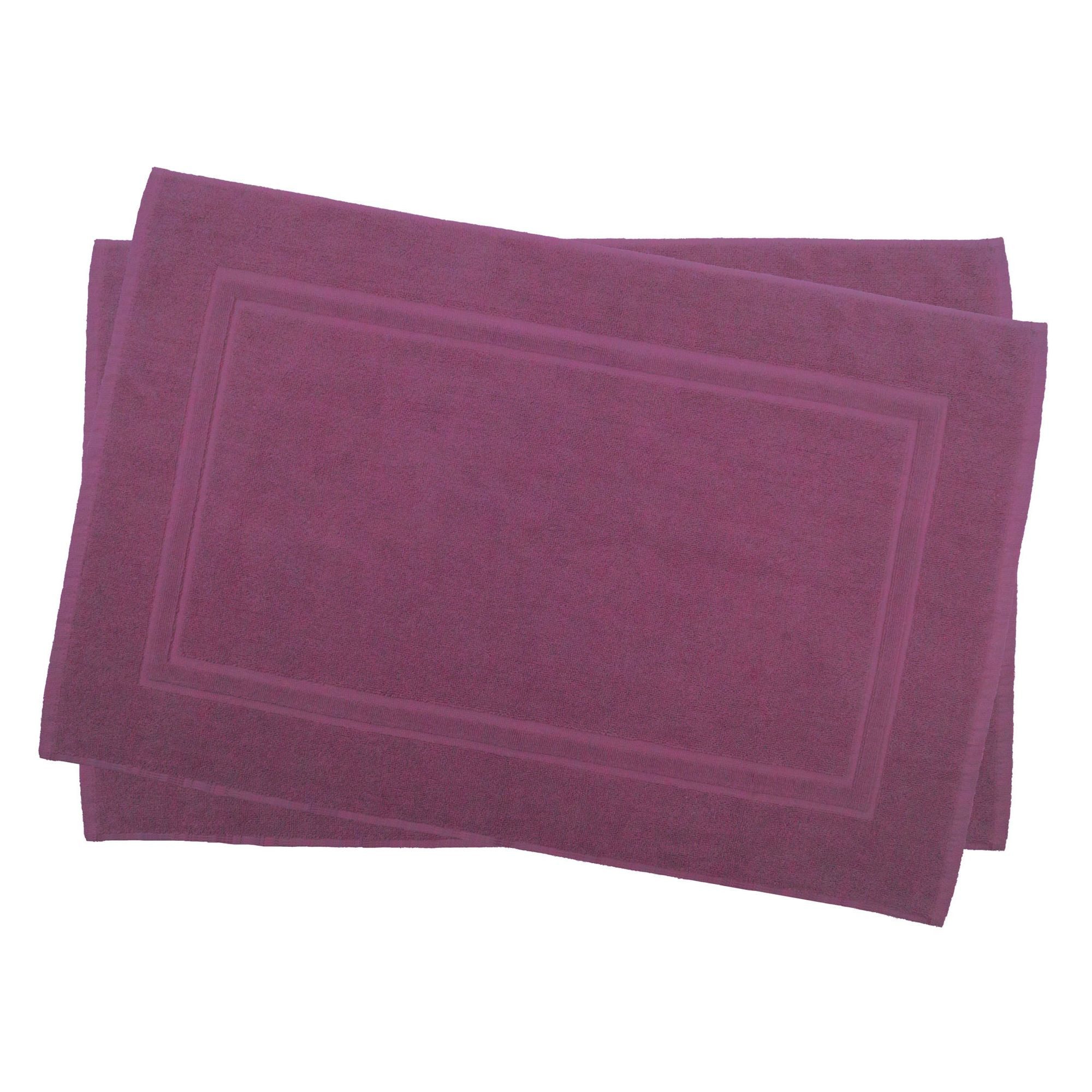 Julie Julsen Badematte 2-Badematte-Lila-50 x 40 cm, Baumwolle, Doppelrahmen