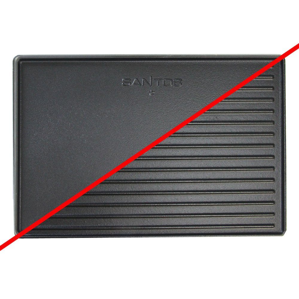 PROREGAL® Grillrost Wende-Grillplatte Gusseisen für Weber Genesis II 300, 31,5 x 49 cm, Doppelseitig, glatte Seite (Plancha), Branding & Röstaromen