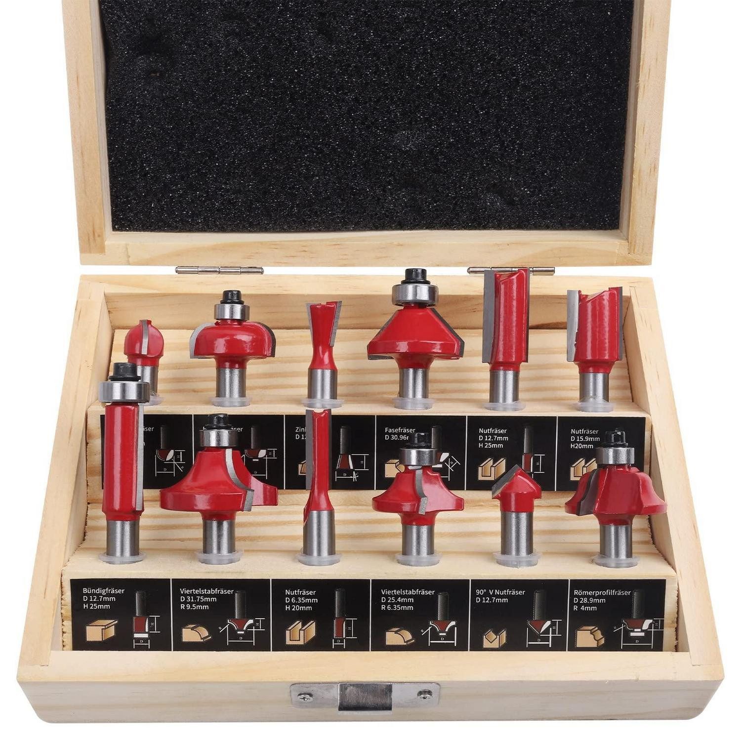 LuxusKollektion Fräser-Set Fräser Set 12tlg. Holzbearbeitung
