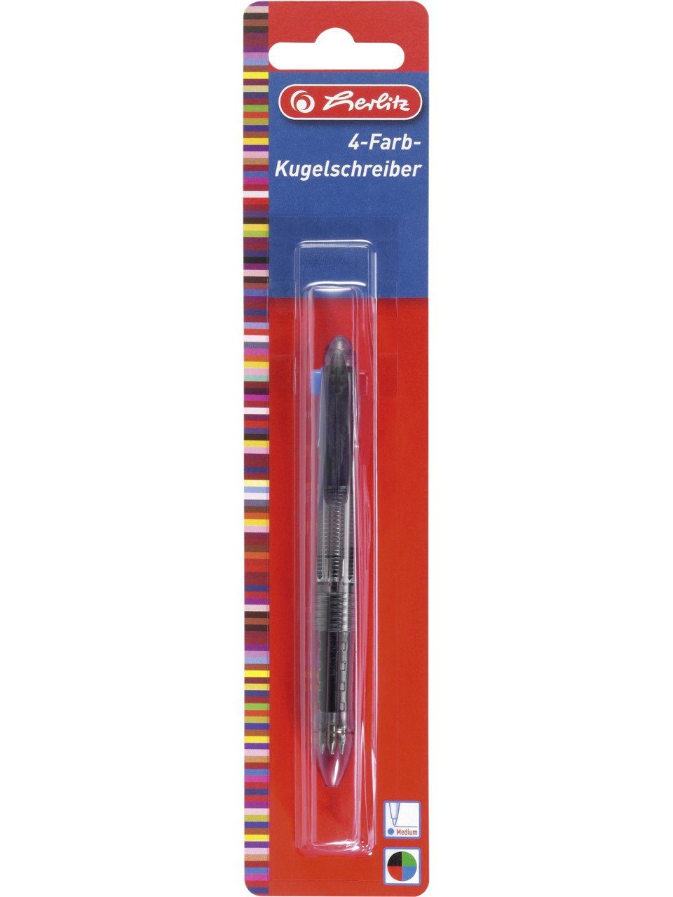 Kugelschreiber herlitz Kugelschreiber 4-farbig transparent 1