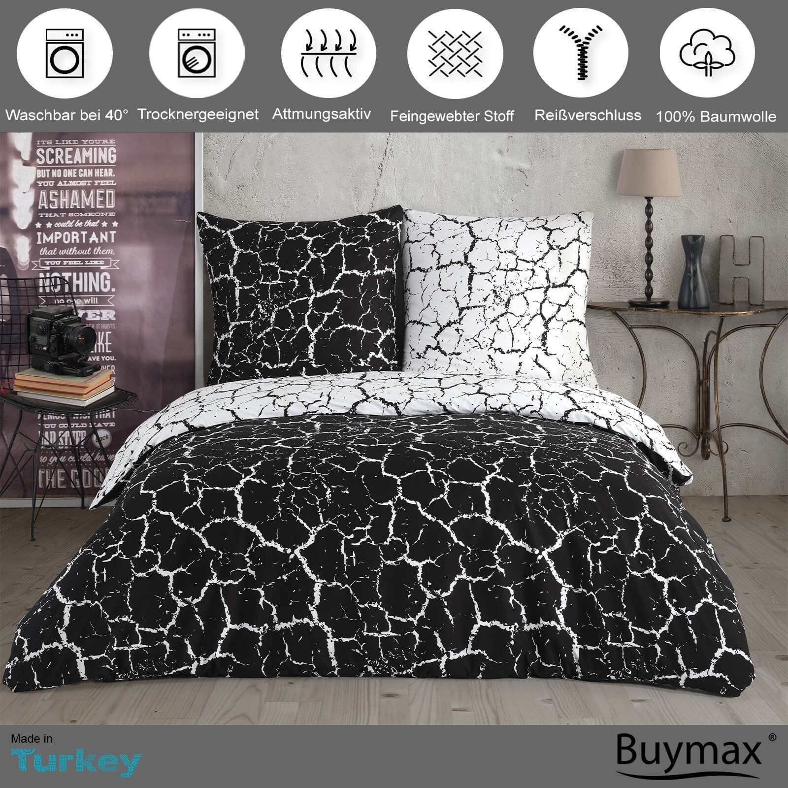 Buymax Bettwäsche Mercer, Bettgarnitur, Bettbezug Set, Renforce: 100% Baumw günstig online kaufen