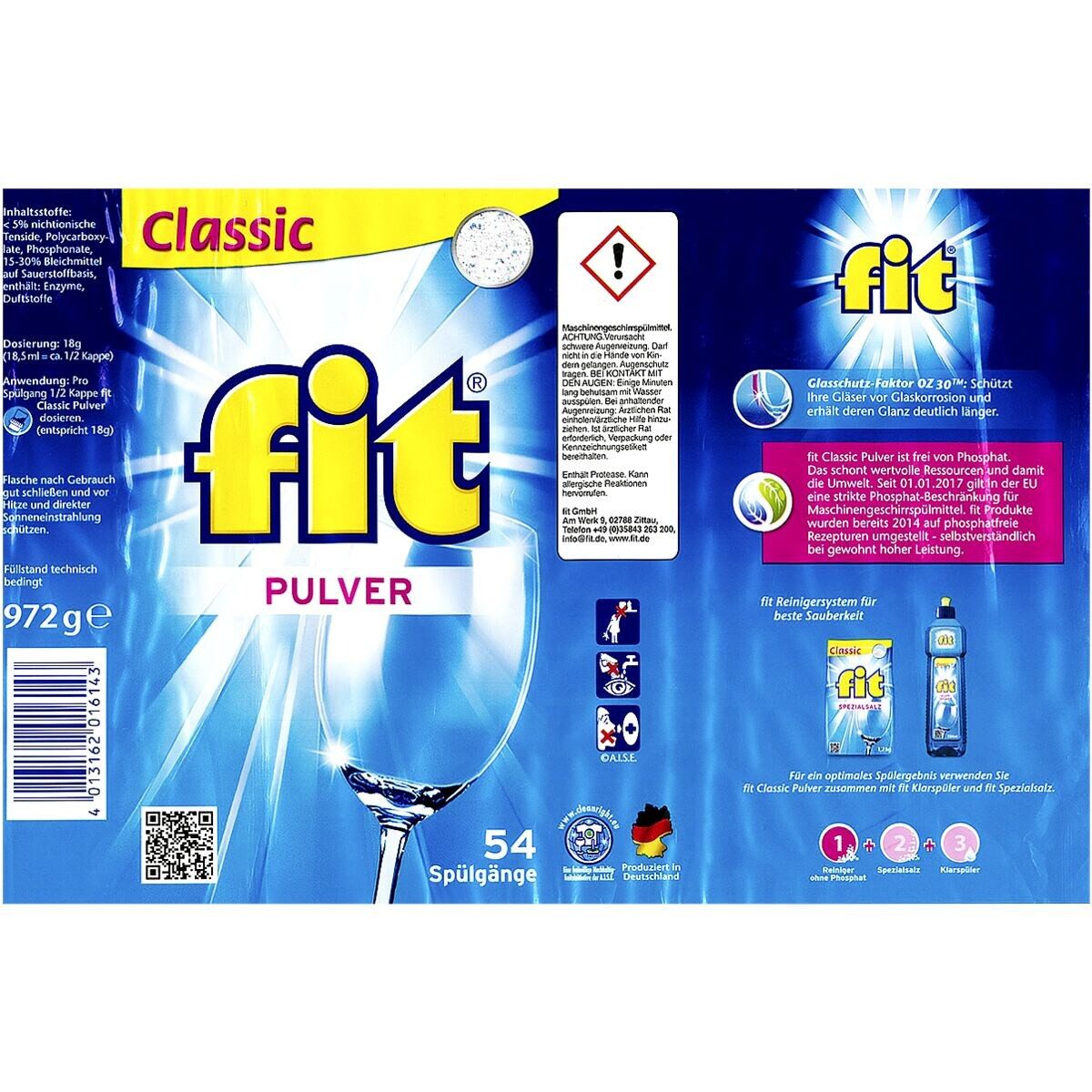 FIT Classic Spülmaschinenpulver (972 g (54 Spülgänge)