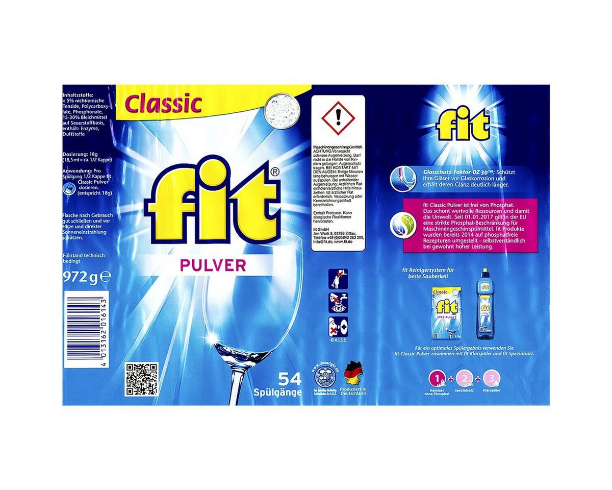 Thumbnail - FIT Classic Spülmaschinenpulver (972 g (54 Spülgänge)