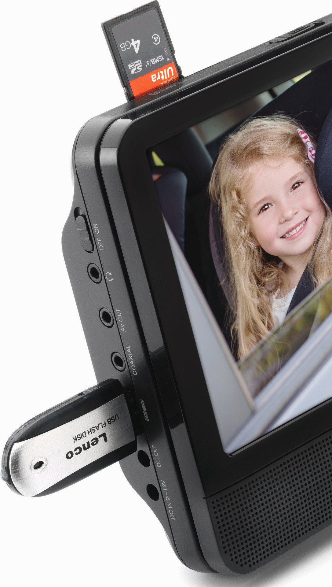 Lenco DVP-939 - port. 9 DVD-Player Set mit Doppellaufwerk/ Kopfhörer Portabler DVD-Player (Haltergungen & Kopfhörer im Lieferumfang)