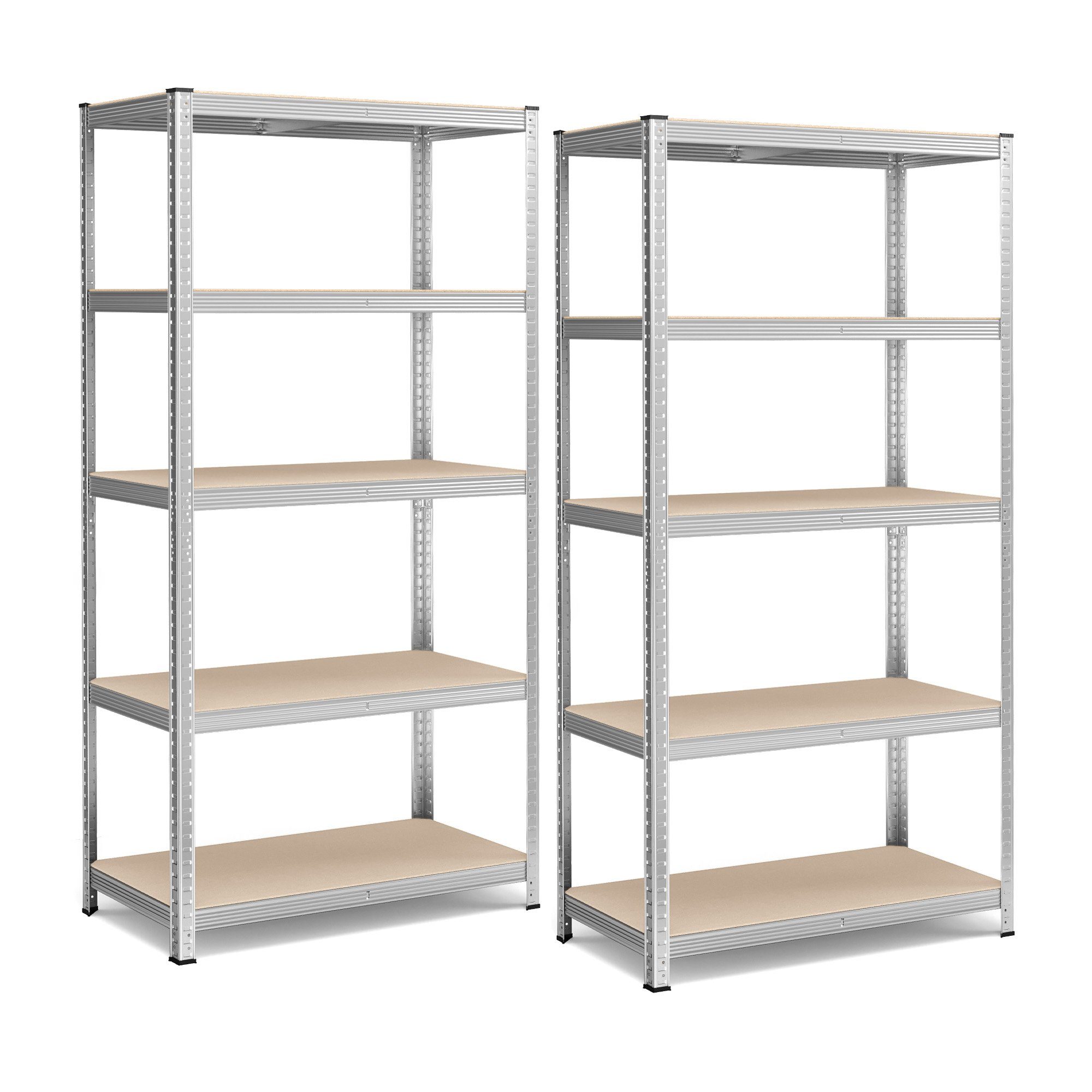 SONGMICS Schwerlastregal Lagerregale, 2-tlg., 200 x 100 x 50 cm, bis 875 kg belastbar und 5 verstellbare Ablagen