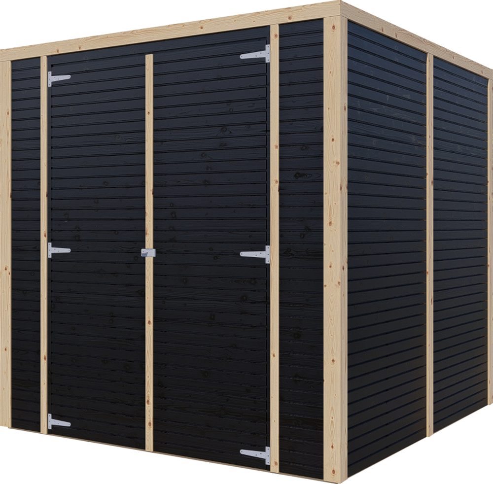 BERTILO Gerätehaus Box 3, in verschiedenen Farben, BxT: 207,2x211,4 cm, Hohe Doppeltür, hohe Wände – mehr Raum