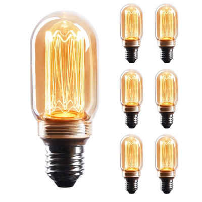 Crown LED Illusion Filament Glühbirne E27, 3,5W, 1800K, 230V Halogenlampe, Warmwei 6 Stck (1Er Pack)Antik