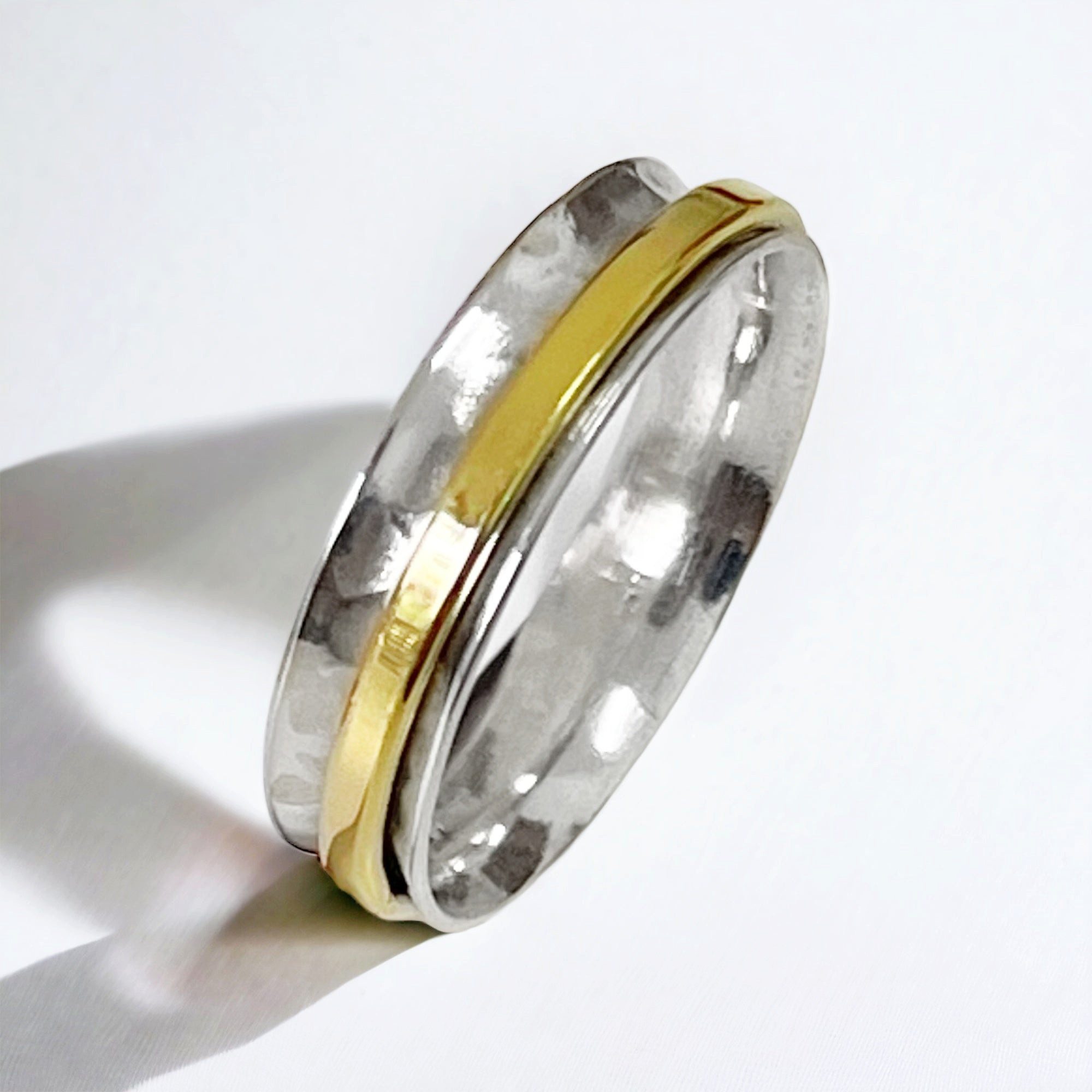 MadamLili Fingerring Drehring Massiver Bandring aus 925 Sterling Silber