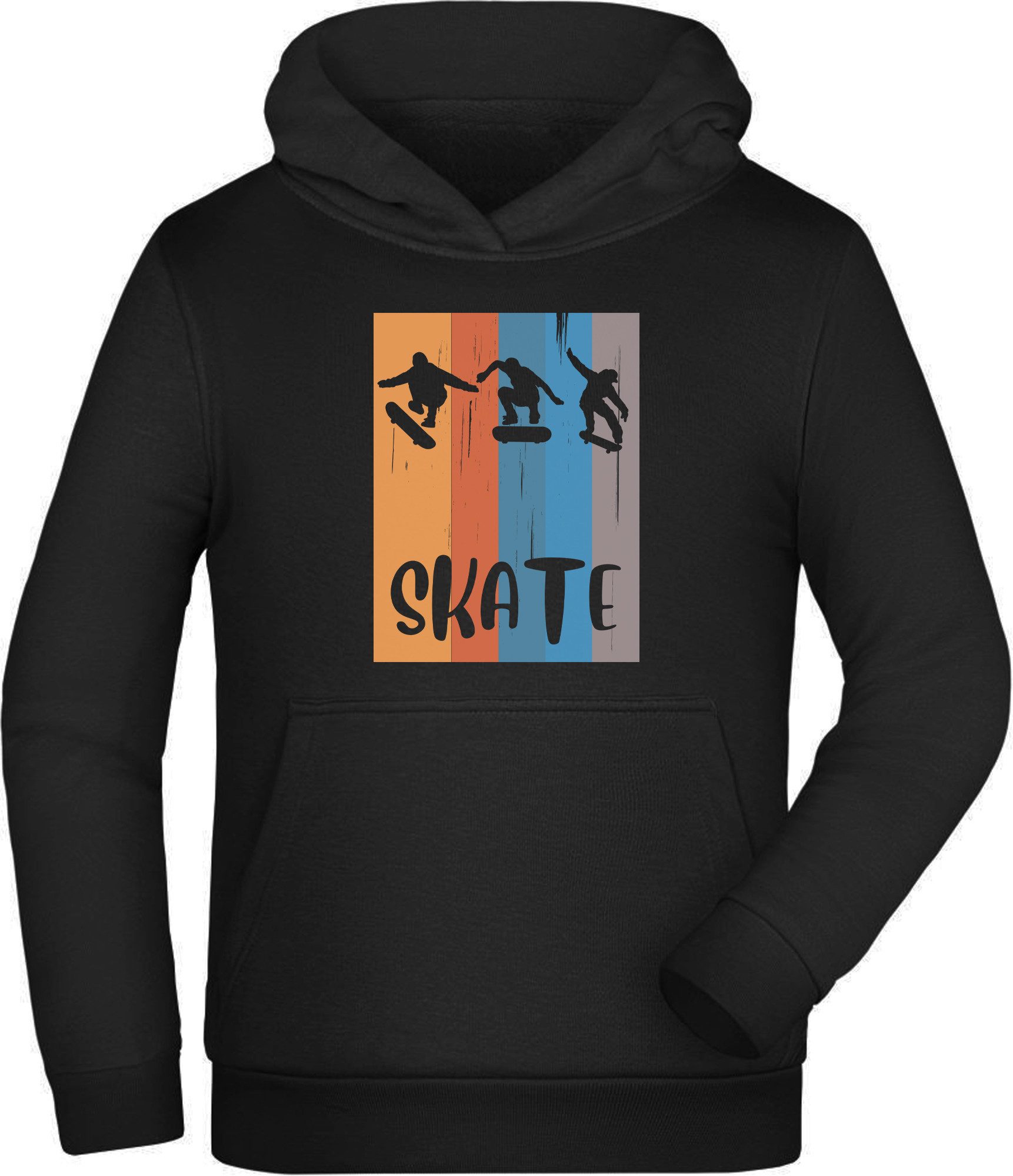 Hoodie Kinder Kapuzensweater - Springender Skater mit Skate Print