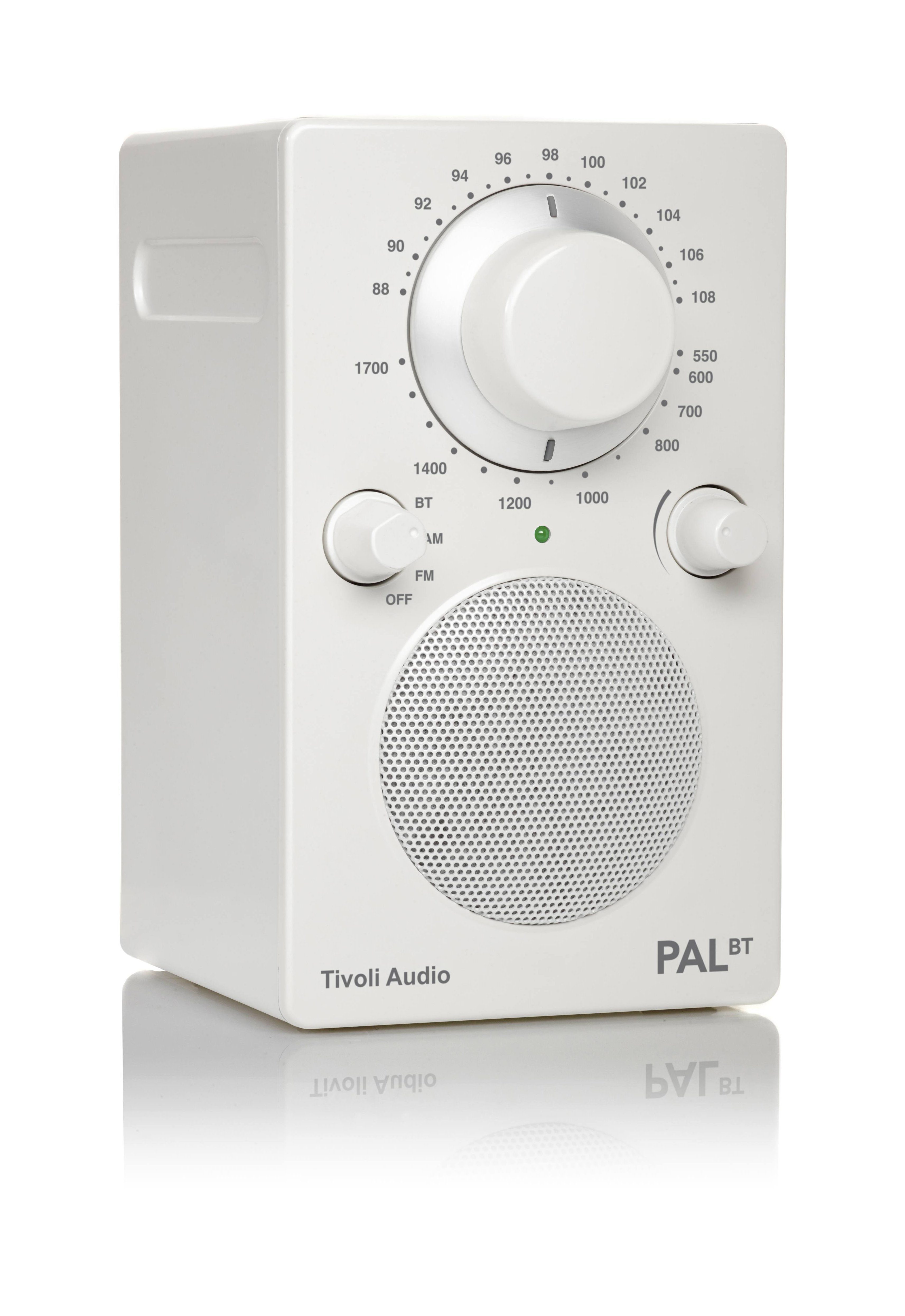 Tivoli Weiss Radio tragbar, Bluetooth-Lautsprecher, PAL (FM-Tuner, Audio Tisch-Radio, Akku-Betrieb) BT