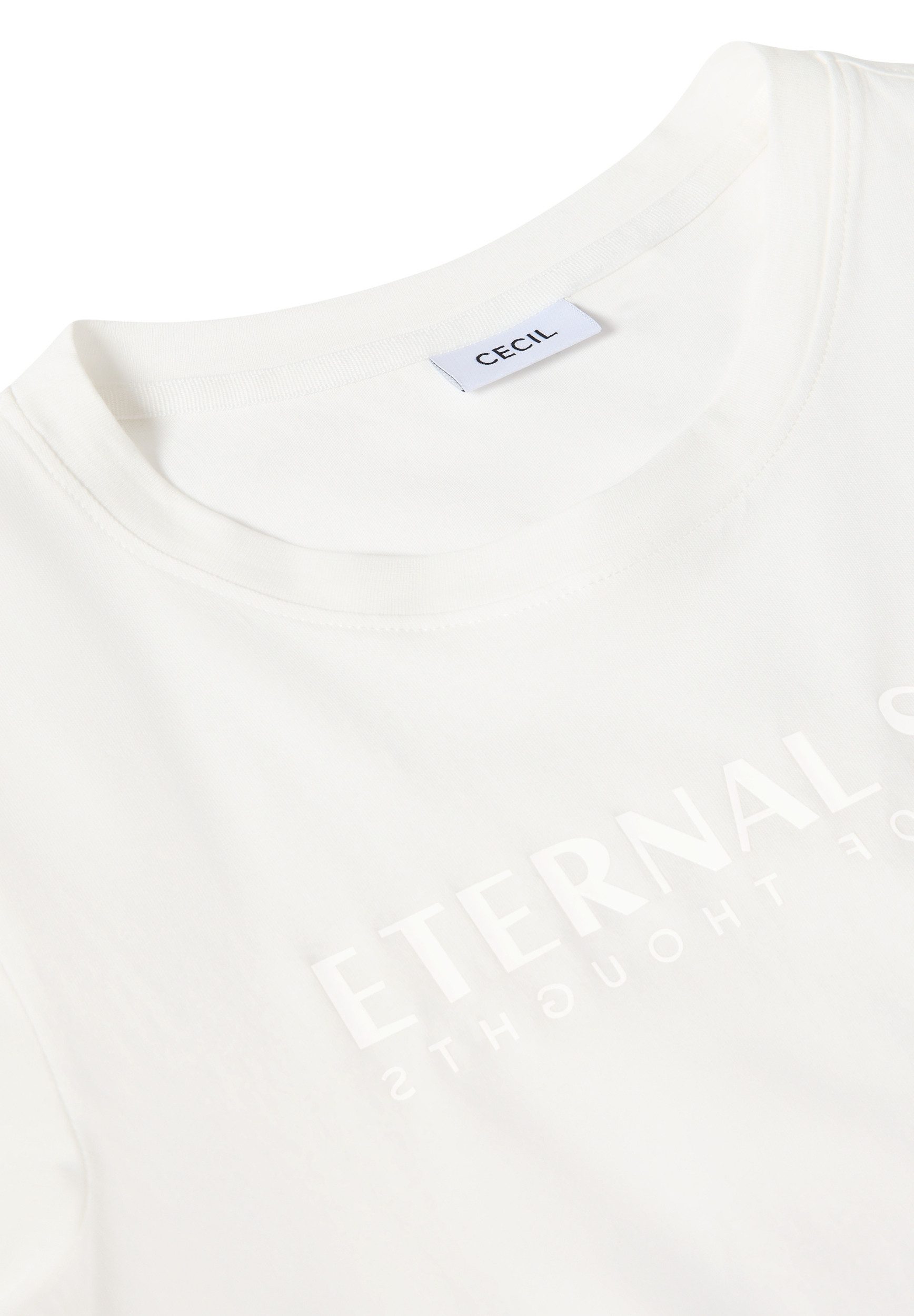 CECIL Kurzarmshirt - Basic Kurzarmshirt mit Wording Print günstig online kaufen
