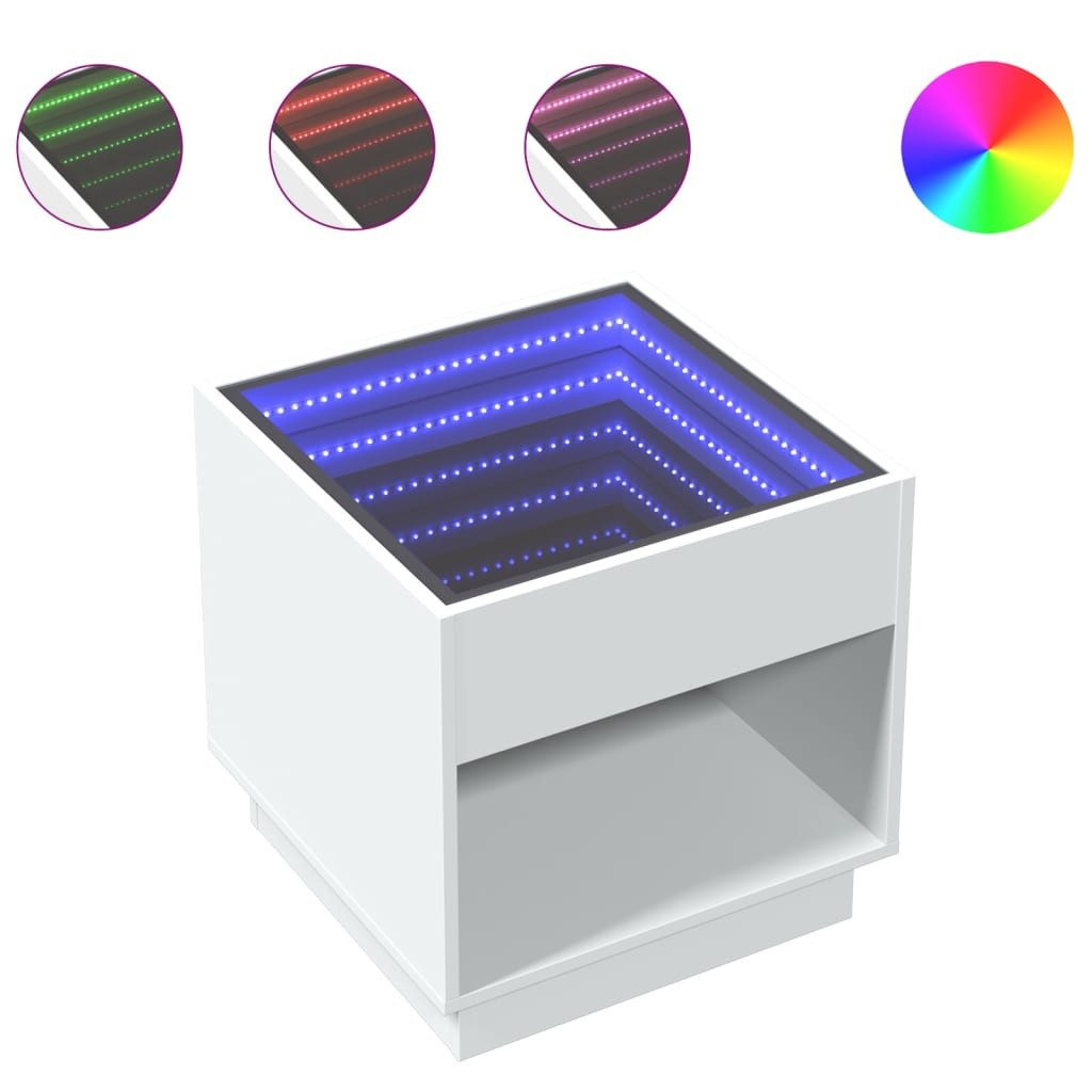 vidaXL Nachttisch Nachttisch mit Infinity-LED Weiß günstig online kaufen