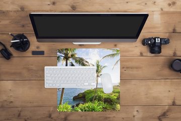 MuchoWow Gaming Mauspad Tropische Landschaft mit Palmen auf Maui (1-St), Mousepad mit Rutschfester Unterseite, Gaming, 40x40 cm, XXL, Großes