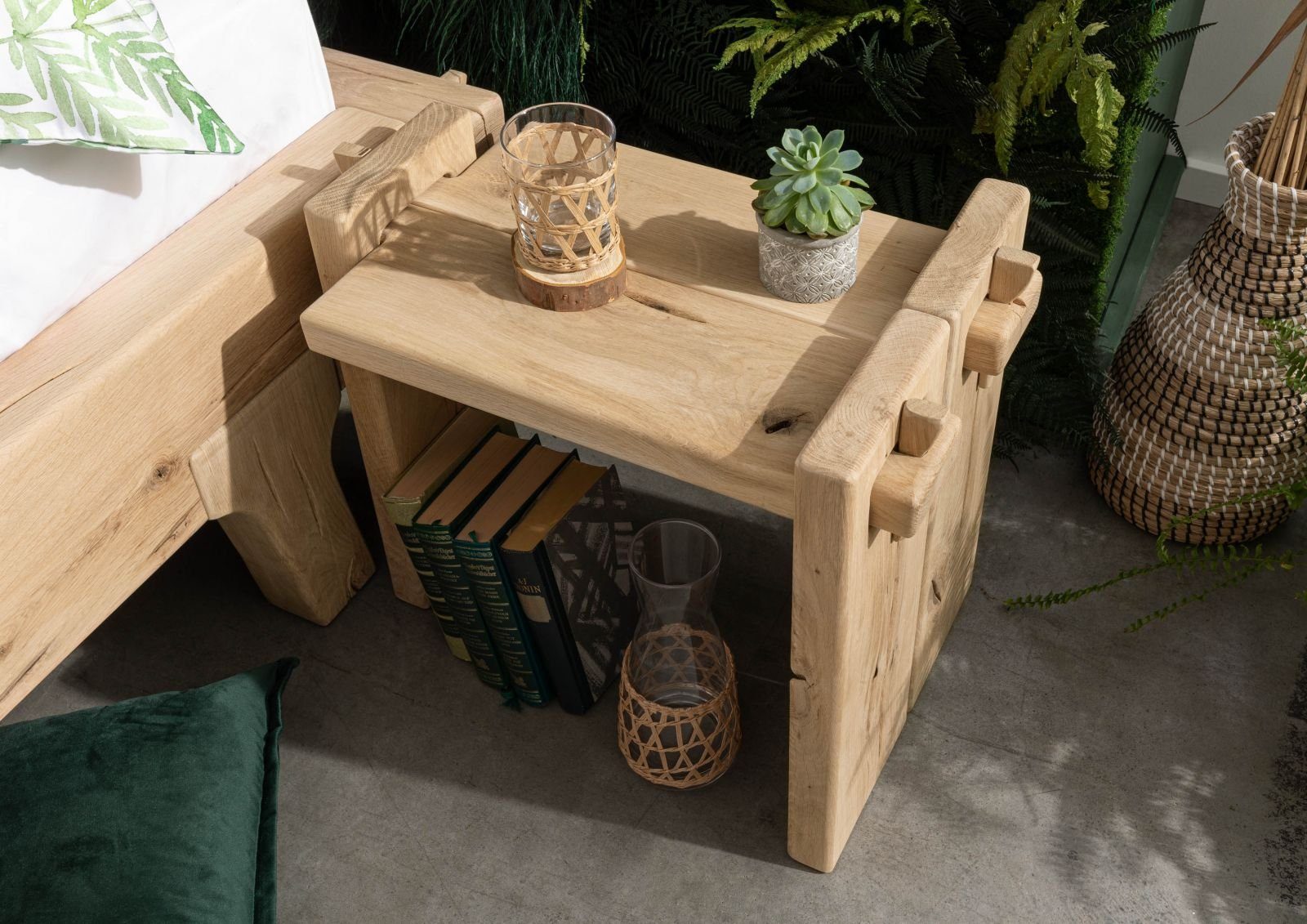 Massivmoebel24 Nachttisch OAK HEART (Nachttisch Eiche günstig online kaufen