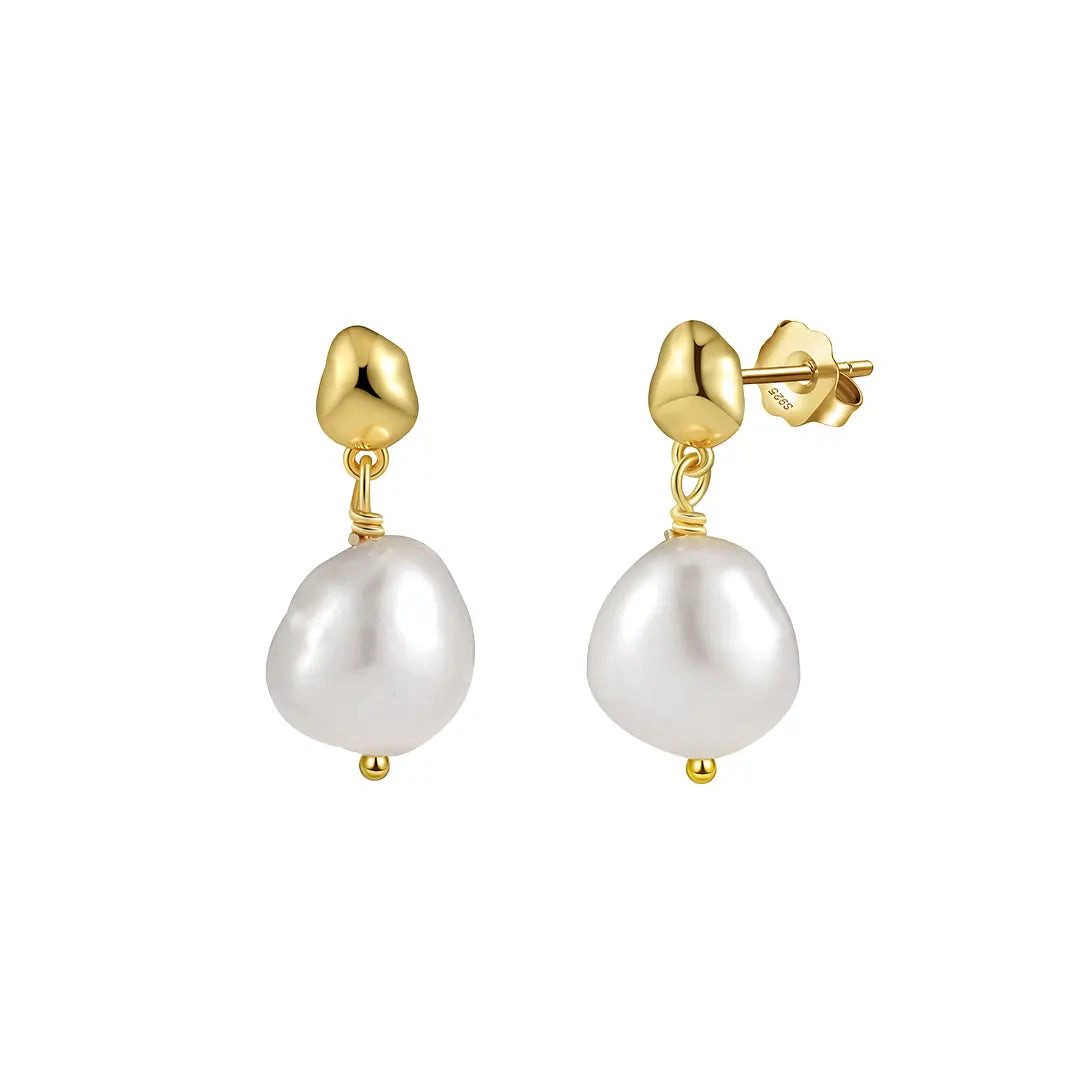 Perlenohrringe 925 Silber vergoldet Pearlette Perle Zirkonia