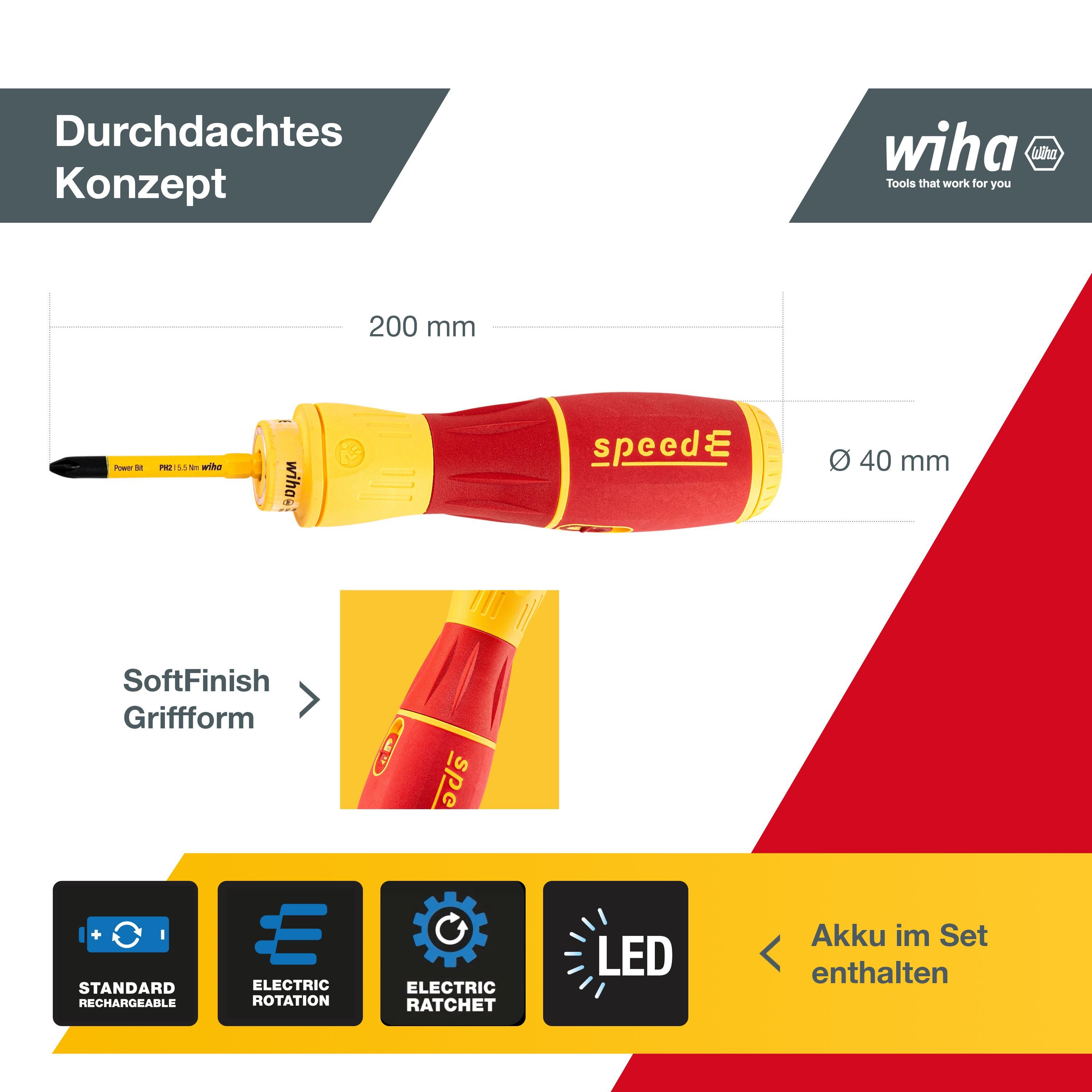 Wiha Akku-Schraubendreher (44318) - 7 tlg., 7-tlg., Drehmoment 0,4nm + 1nm, LED-Licht – Bild 5 von 5