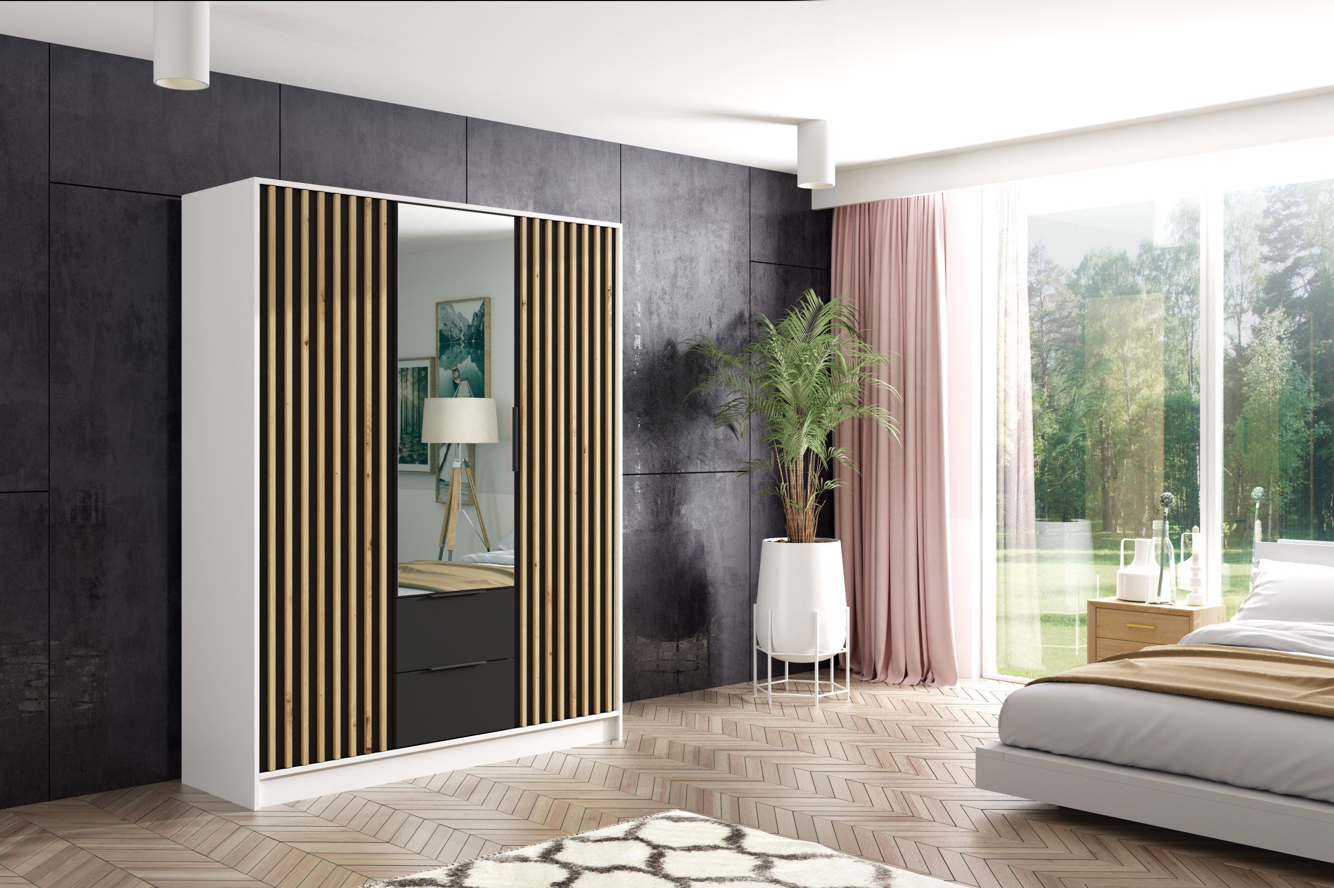 ALTDECOR Drehtürenschrank NERA (Kleiderschrank Garderobenschrank mit günstig online kaufen