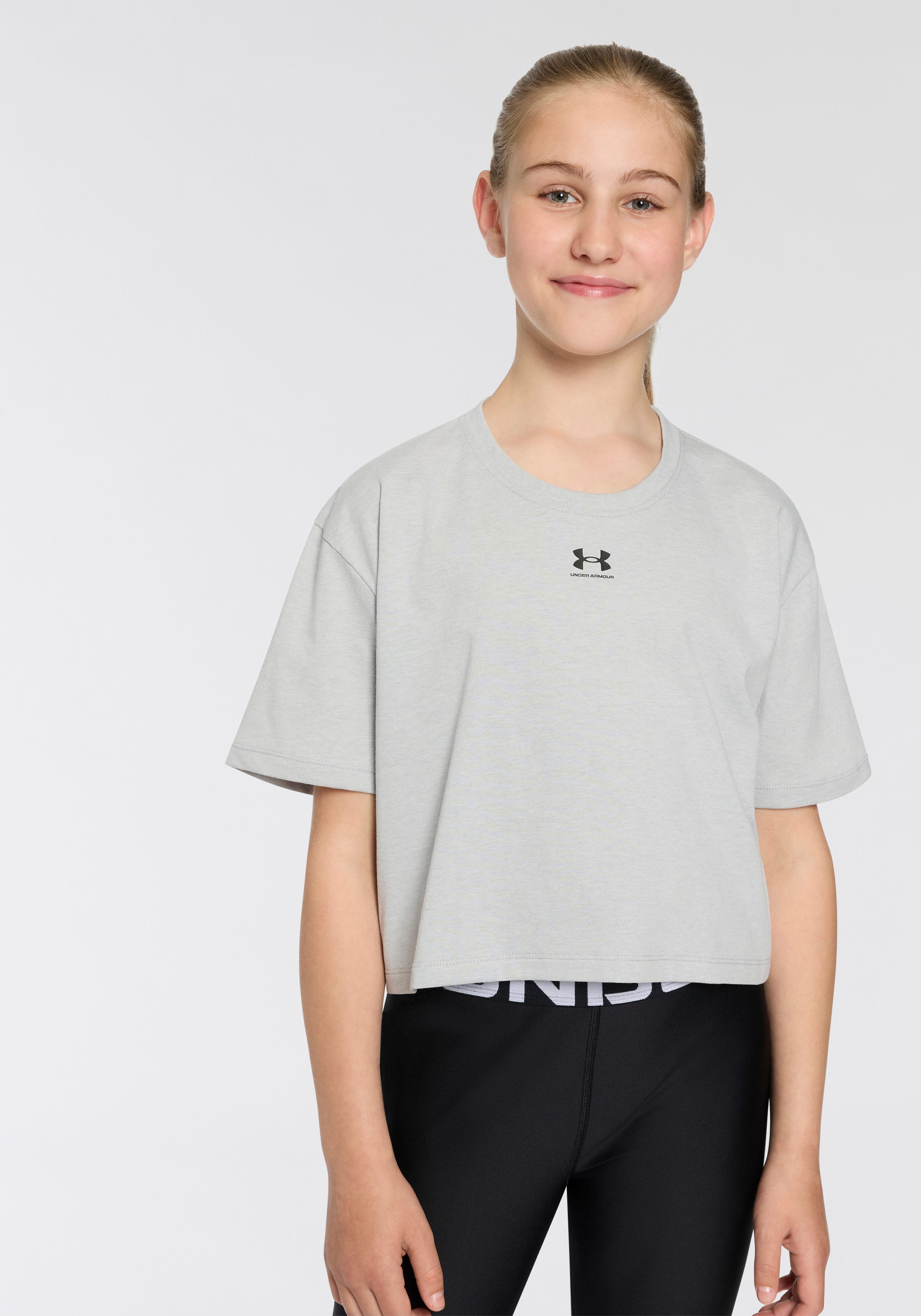 Under Armour® T-Shirt RIVAL Kurzarm, mit Rundhalsausschnitt, aus Baumwolle und Polyester