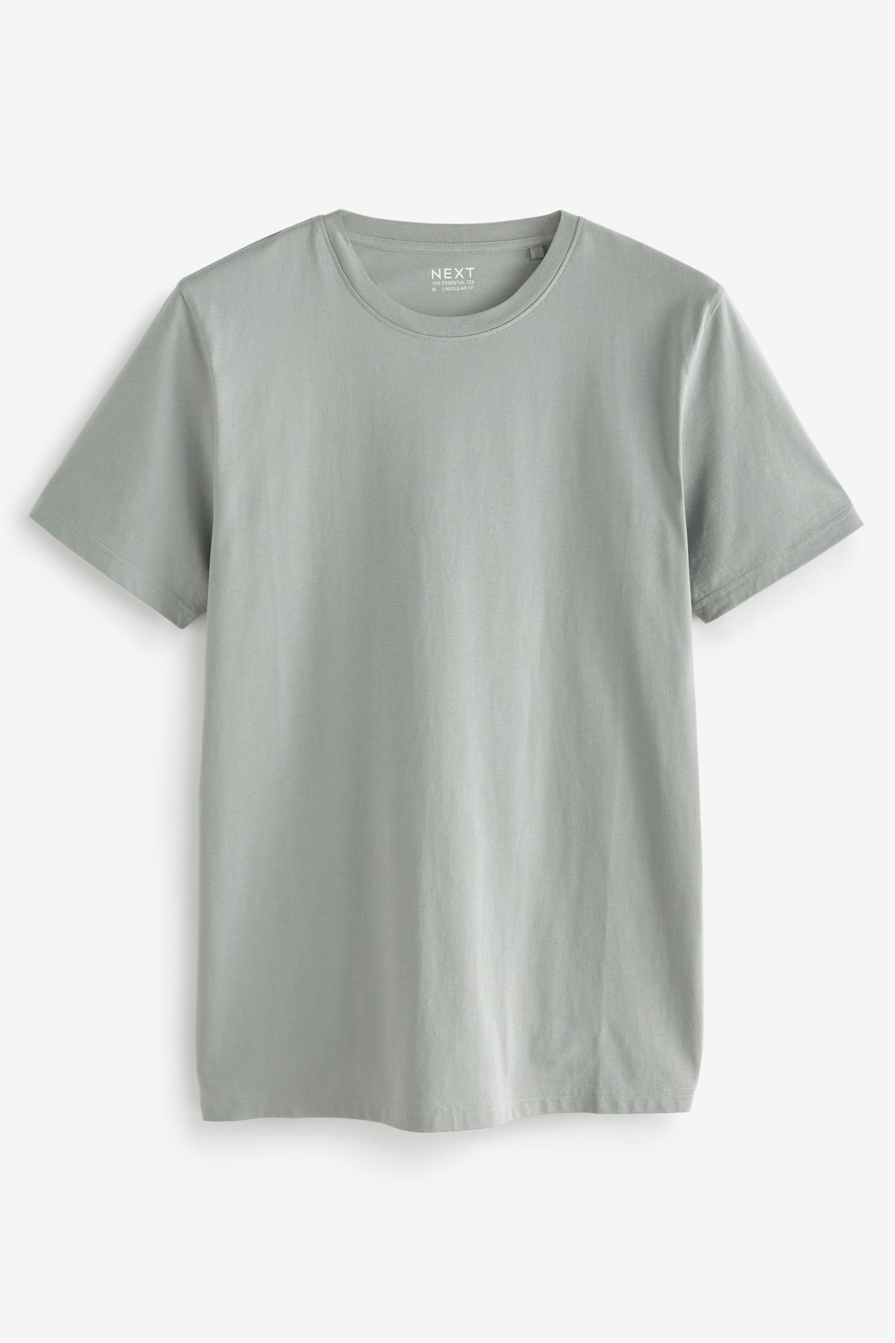 Next T-Shirt Essential T-Shirt mit (1-tlg) Silver Rundhalsausschnitt Grey