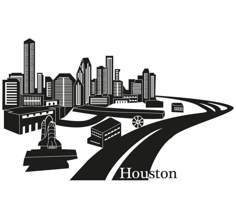 Wall-Art Wandtattoo XXL Stadt Skyline Houston 100cm (1 St)