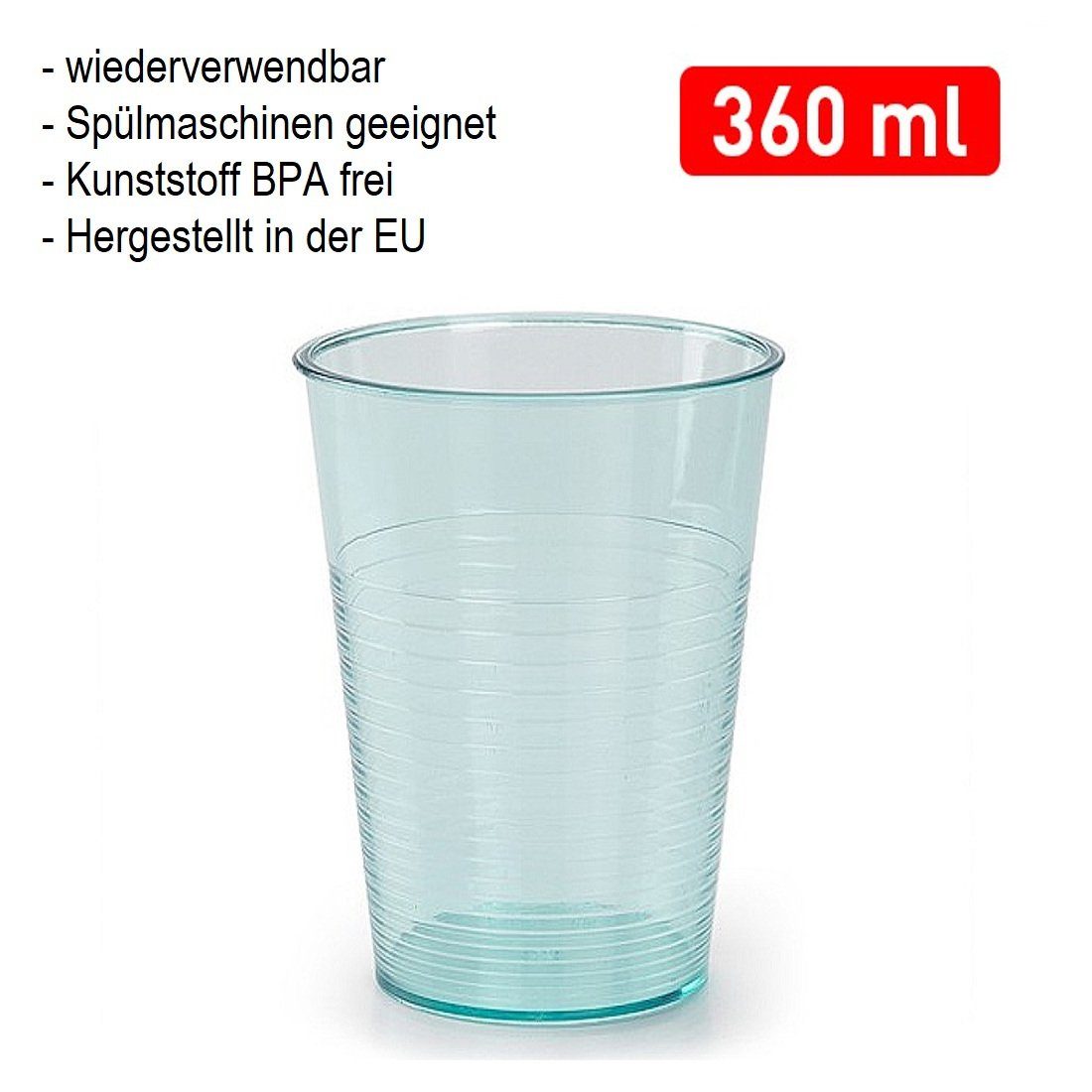 meberg Gläser-Set Trinkglas Kunststoff 12er Set bunt 360 ml Kunststoffglas, 12-tlg., Kunststoff, Trinkglas Kunststoff 12er Set bunt 360 ml Kunststoffglas