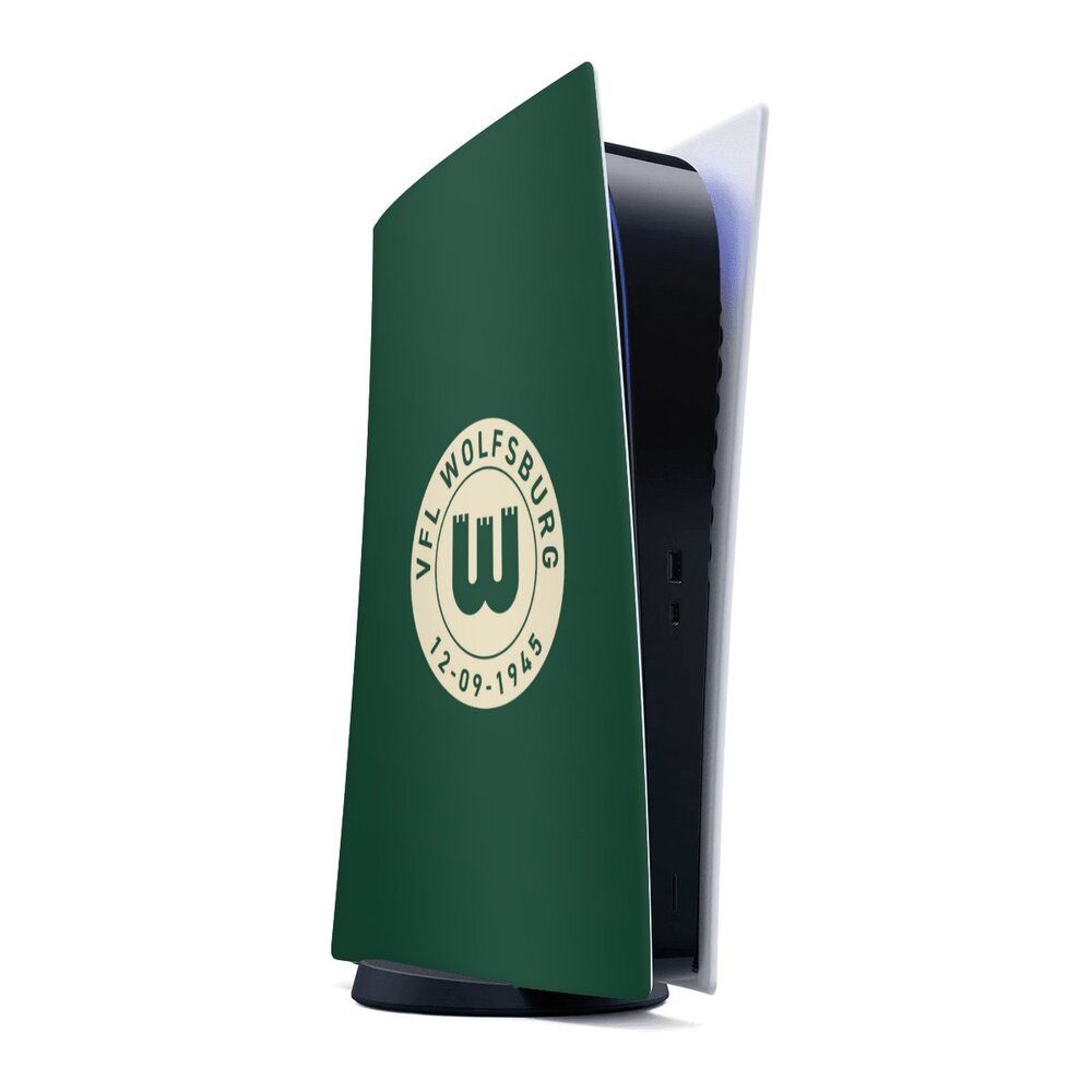 DeinDesign Konsolen-Cover VfL Wolfsburg 80 Jahre Offizielles Lizenzprodukt, Sony Playstation 5 Digital Edition Skin Aufkleber Sticker Folie