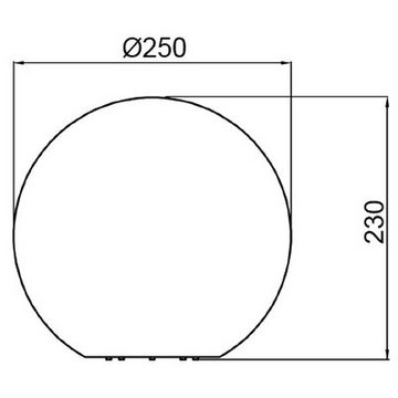 Deko-Light Gartenleuchte Leuchtkugel Granit in Grau 250mm E27 IP65, keine Angabe, Leuchtmittel enthalten: Nein, warmweiss, Gartenleuchten