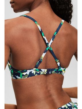 Esprit Bügel-Bikini-Top Wattiertes Bikinitop mit Print