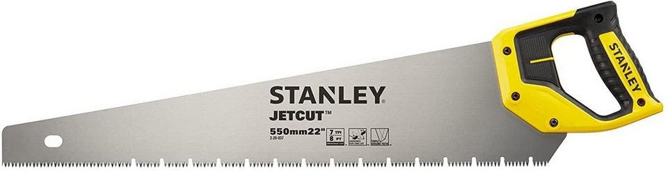 STANLEY Handsäge 2-20-037 Gipskartonsaege Jetcut, Länge 550 mm 7 Zoll /  Inch, Fuchsschwanz, 2X Hardpoint-Verzahnung