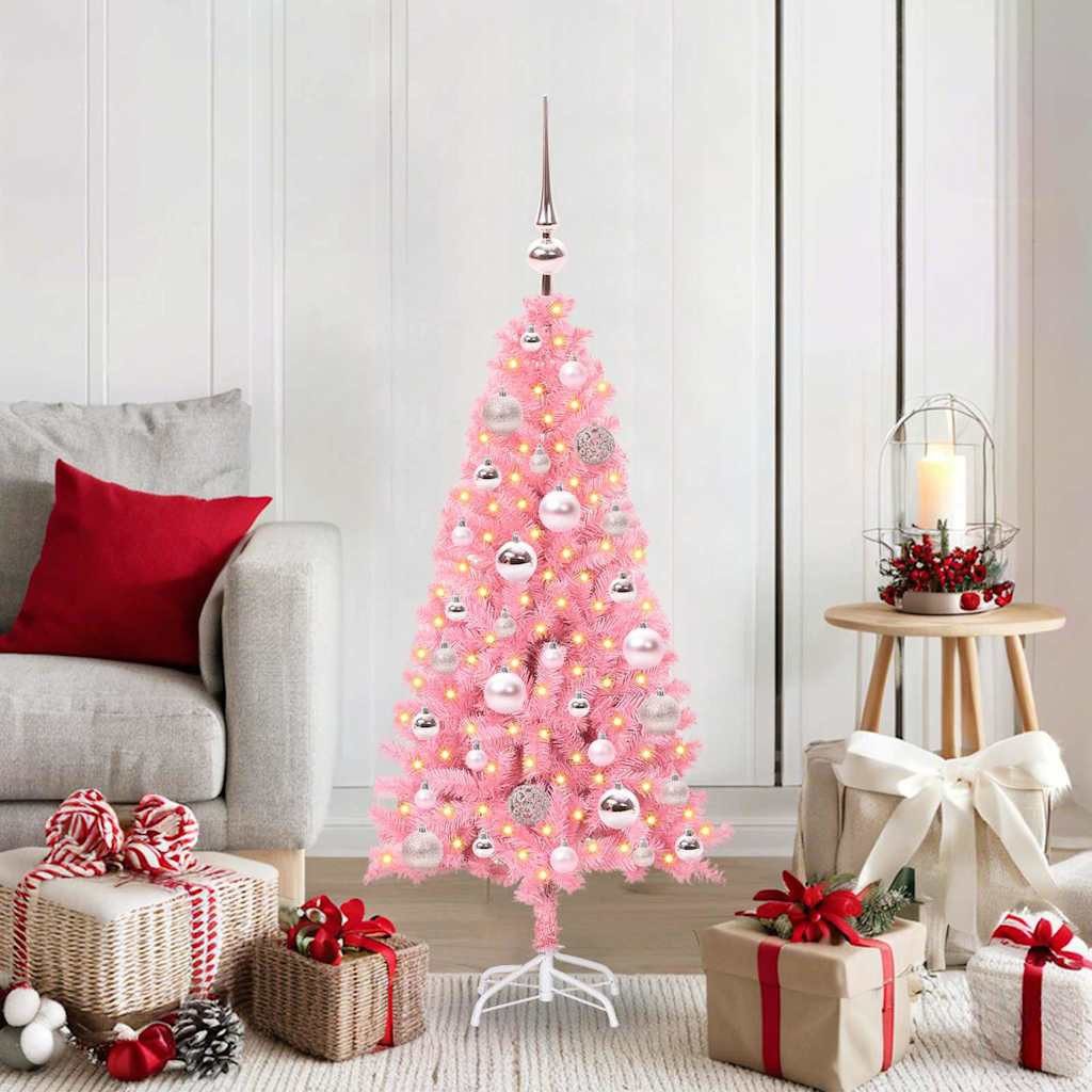 vidaXL Künstlicher Weihnachtsbaum Weihnachtsbaum Rosa 120 cm PVC