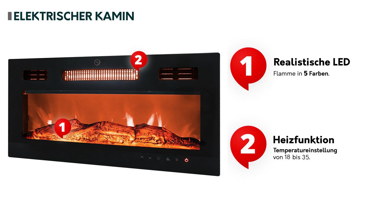 MIRJAN24 Kommode Volare 200 EF mit Kamin (mit zwei Drehtüren und Klappe), gedämpftem Schließsystem, 200x39x76 cm – Bild 5 von 5