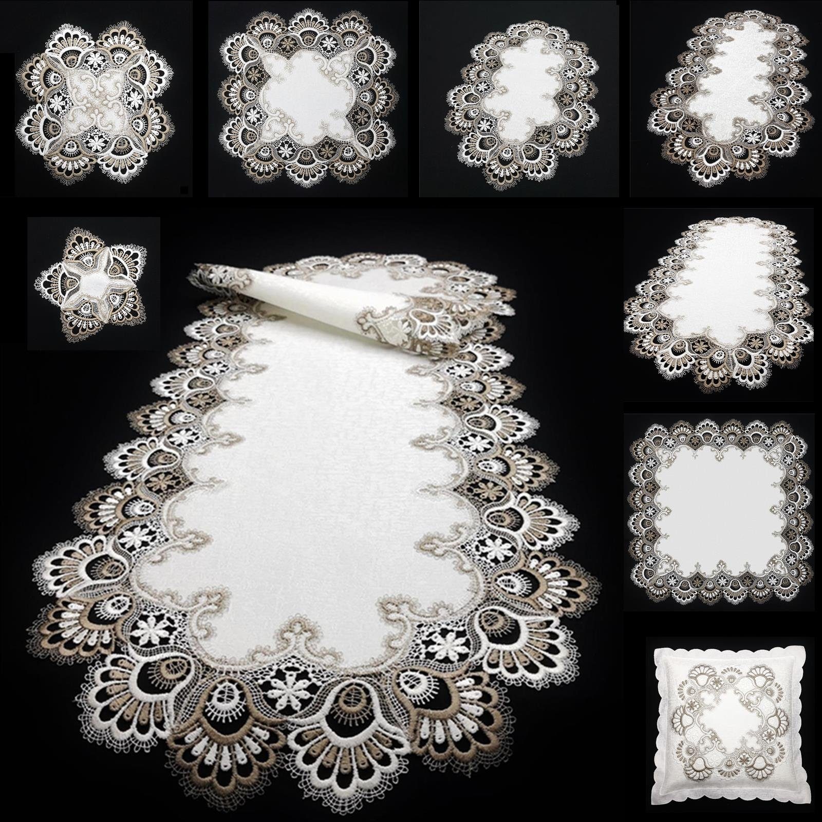 Brilliant Tischdecke Spitze "8139" Braun, Jacquardgewebe günstig online kaufen